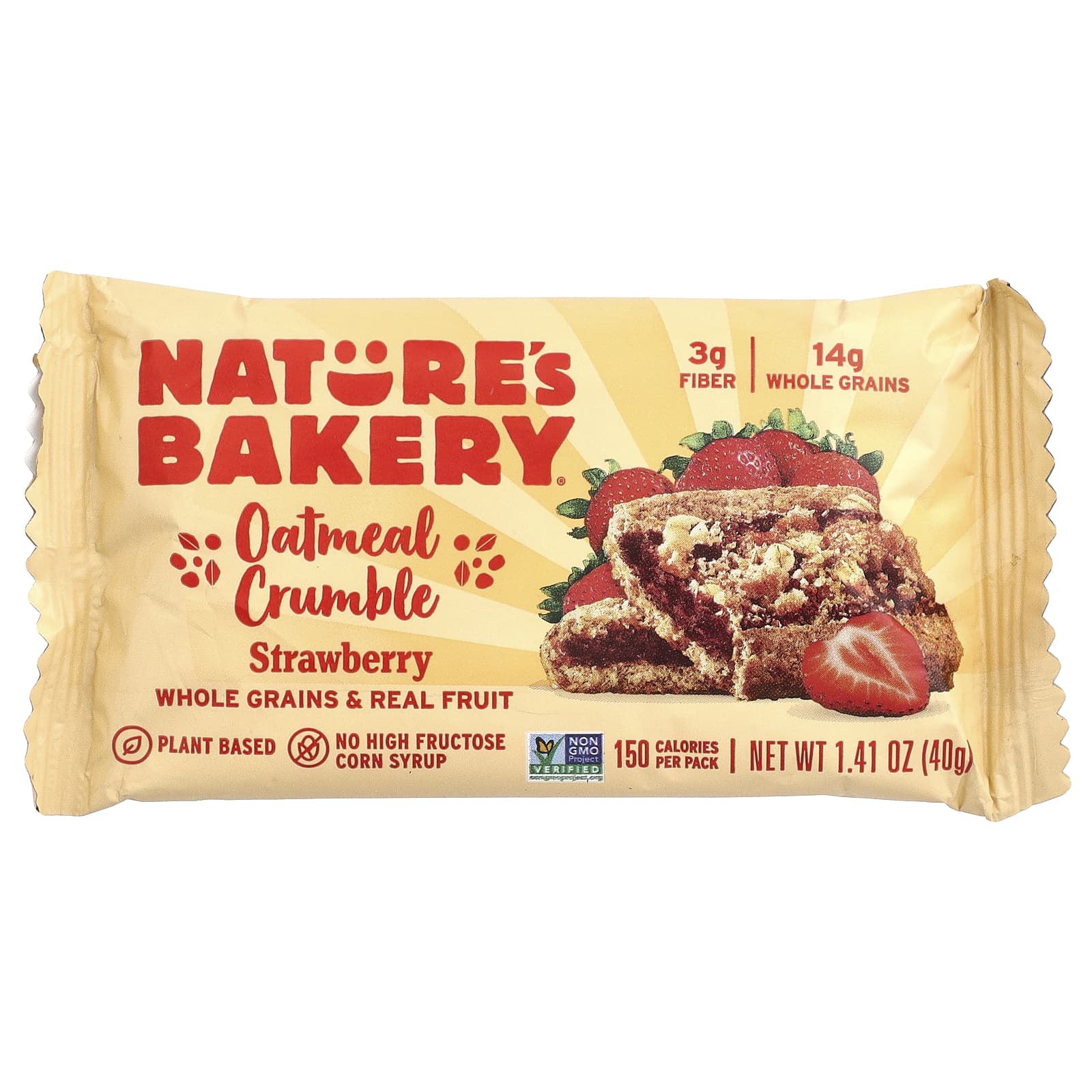 Nature's Bakery, овсяная каша, со вкусом клубники, 6 пакетиков по 40 г (1,41 унции)