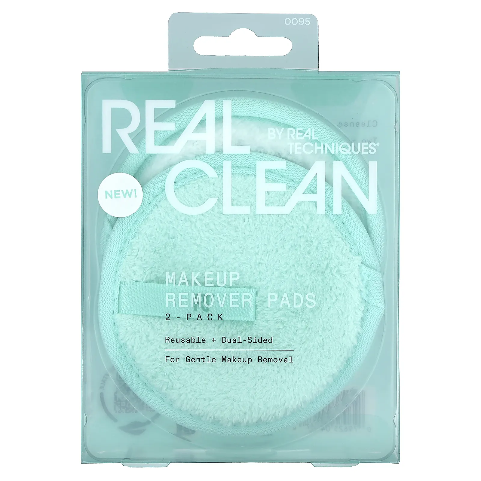 Real Techniques, двусторонние диски для снятия макияжа, многоразовые, 2 шт. в упаковке