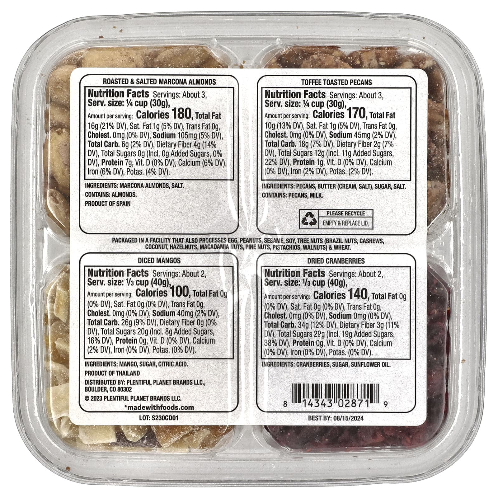 Made With, Just Add Cheese, сушеная клюква, нарезанные кубиками манго, обжаренный пекан с ириской, марконский миндаль, 312 г (11 унций)