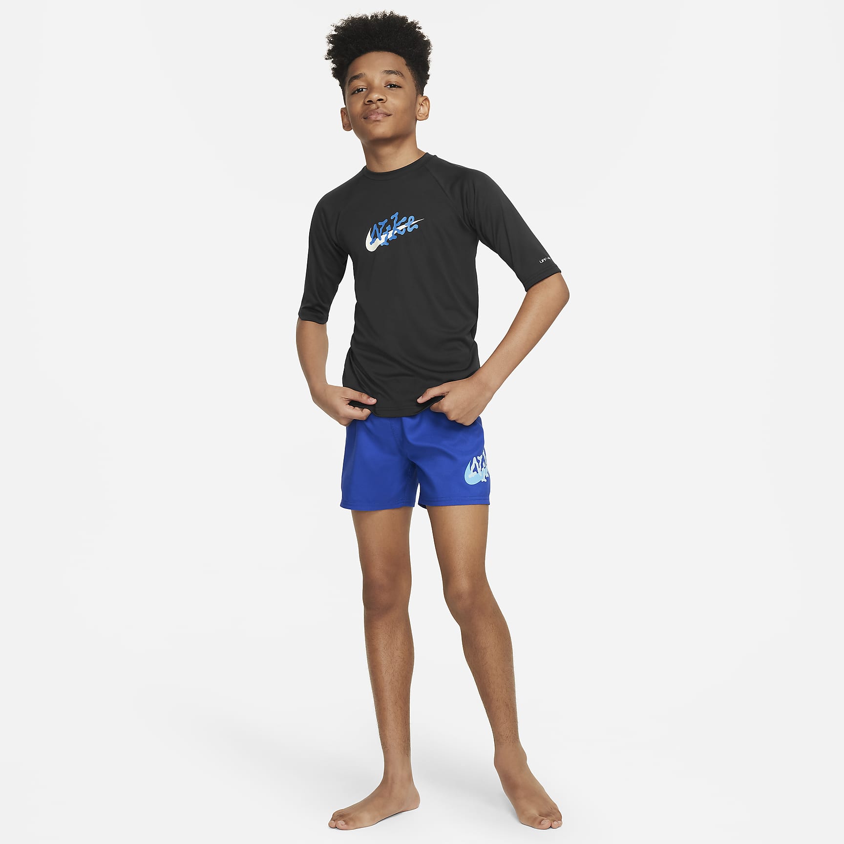 Nike Swim Scribble Big Kids' (Boys') Short-Sleeve Hydroguard