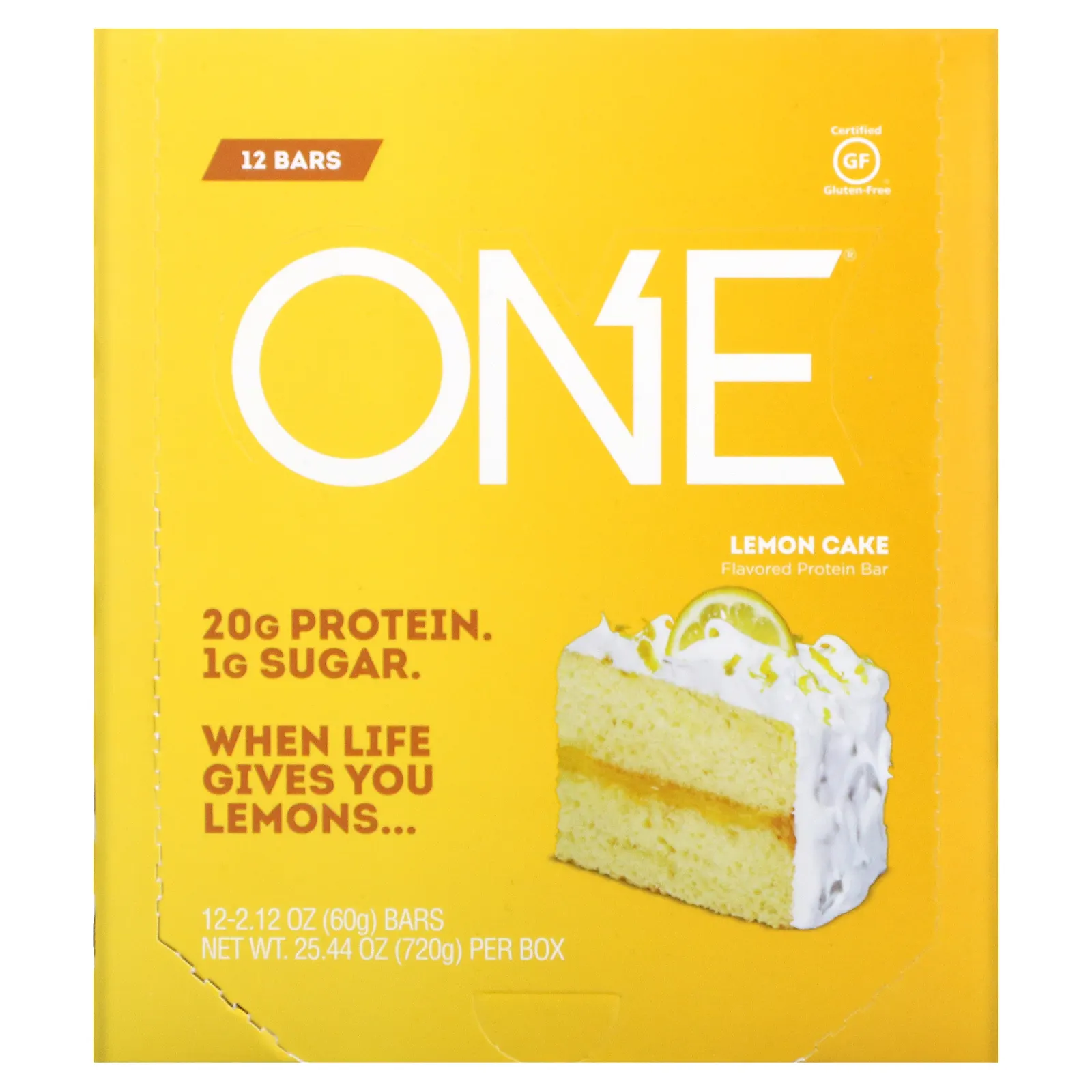 One Brands, Батончик ONE, лимоный торт, 12 шт., 60 г (2,12 унции) каждый