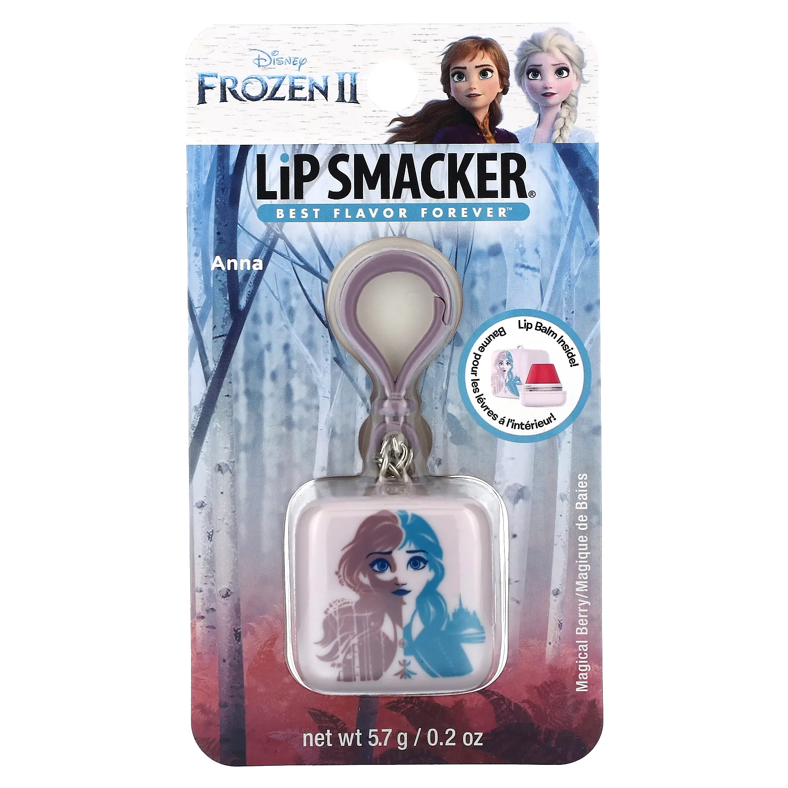 Lip Smacker, Disney Frozen II, бальзам для губ, Анна, волшебная ягода, 5,7 г (0,2 унции)