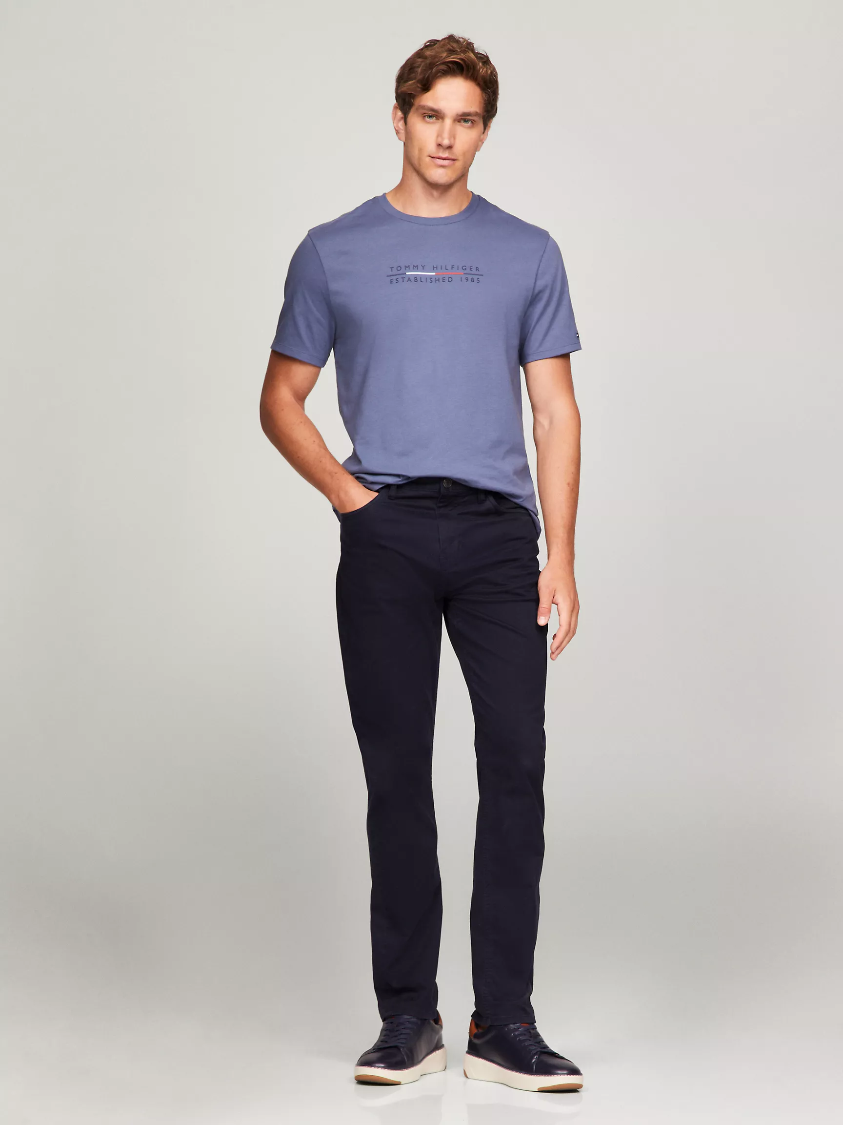 Мужская футболка Tommy Hilfiger, Футболка с вышитым логотипом Hilfiger