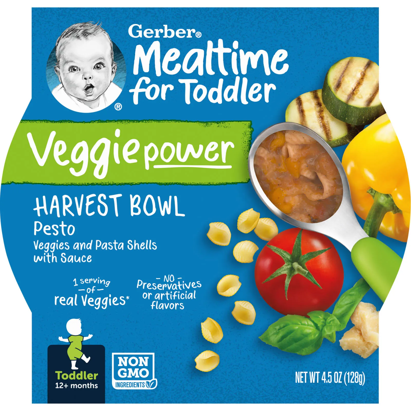 Gerber, Mealtime Harvest Bowl, для детей от 12 месяцев, песто, 128 г (4,5 унции)