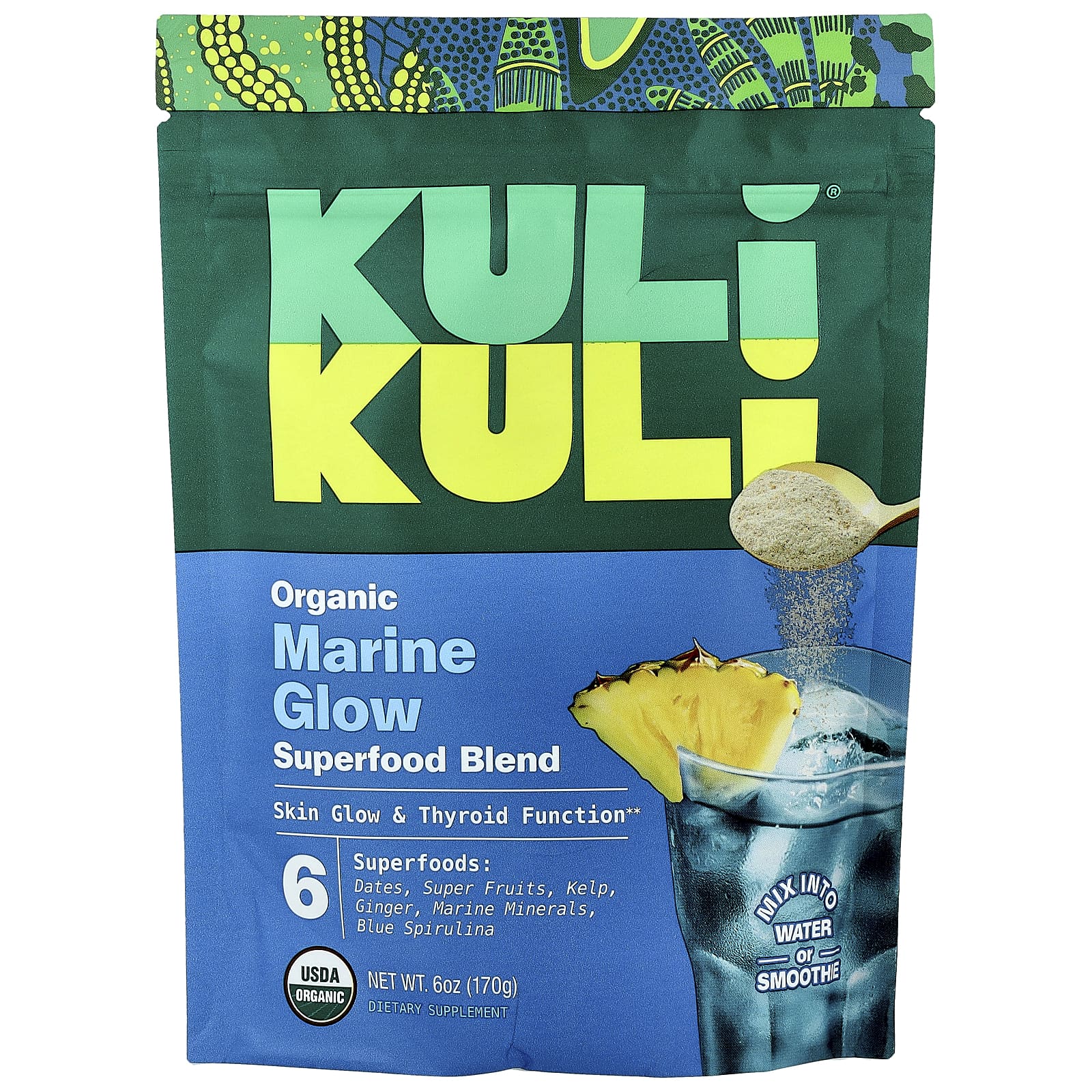 Kuli Kuli, Органическая смесь суперпродуктов, Marine Glow, 170 г (6 унций)