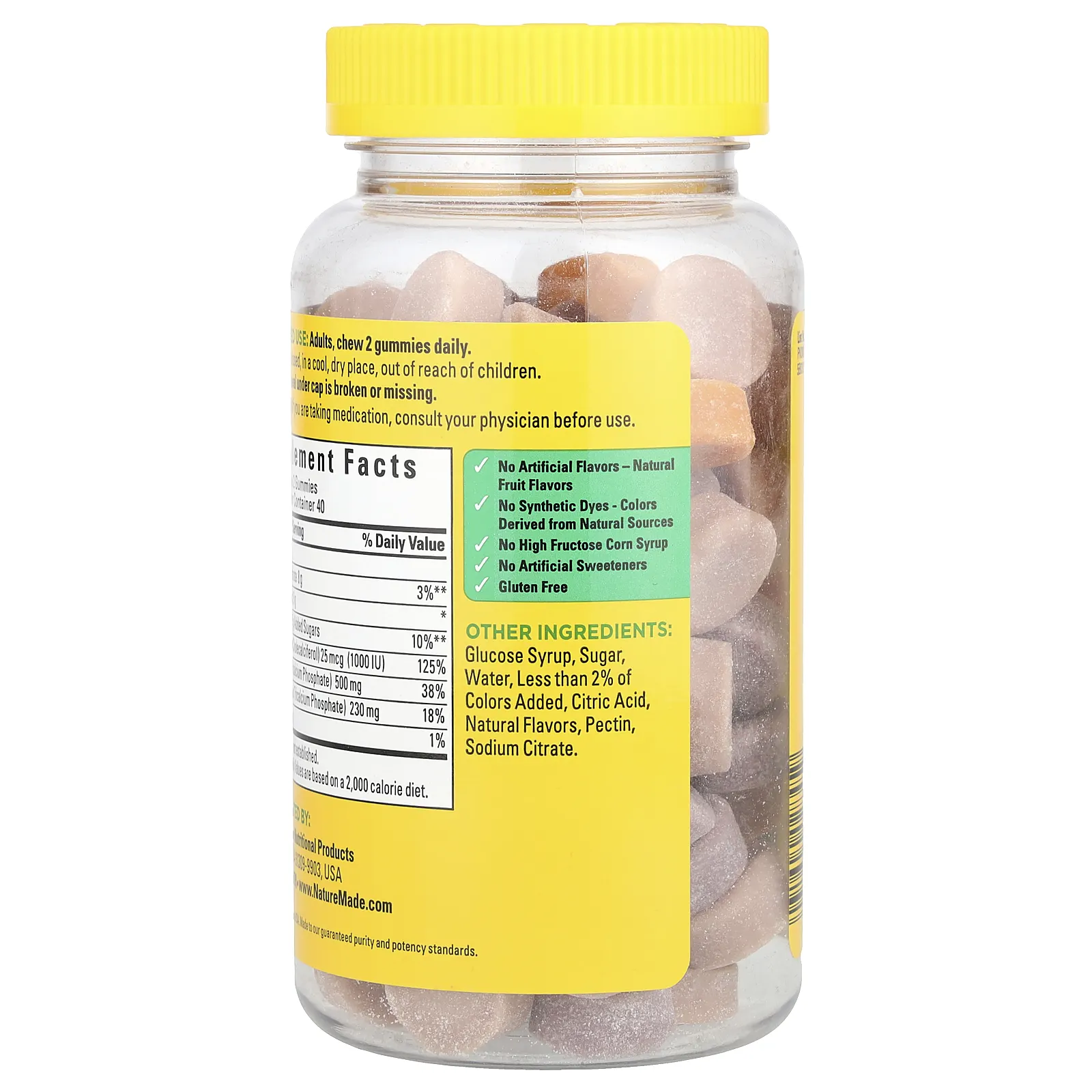 Nature Made, Кальций с витамином D3 в жевательных таблетках, вишня, апельсин и клубника, 80 жевательных таблеток