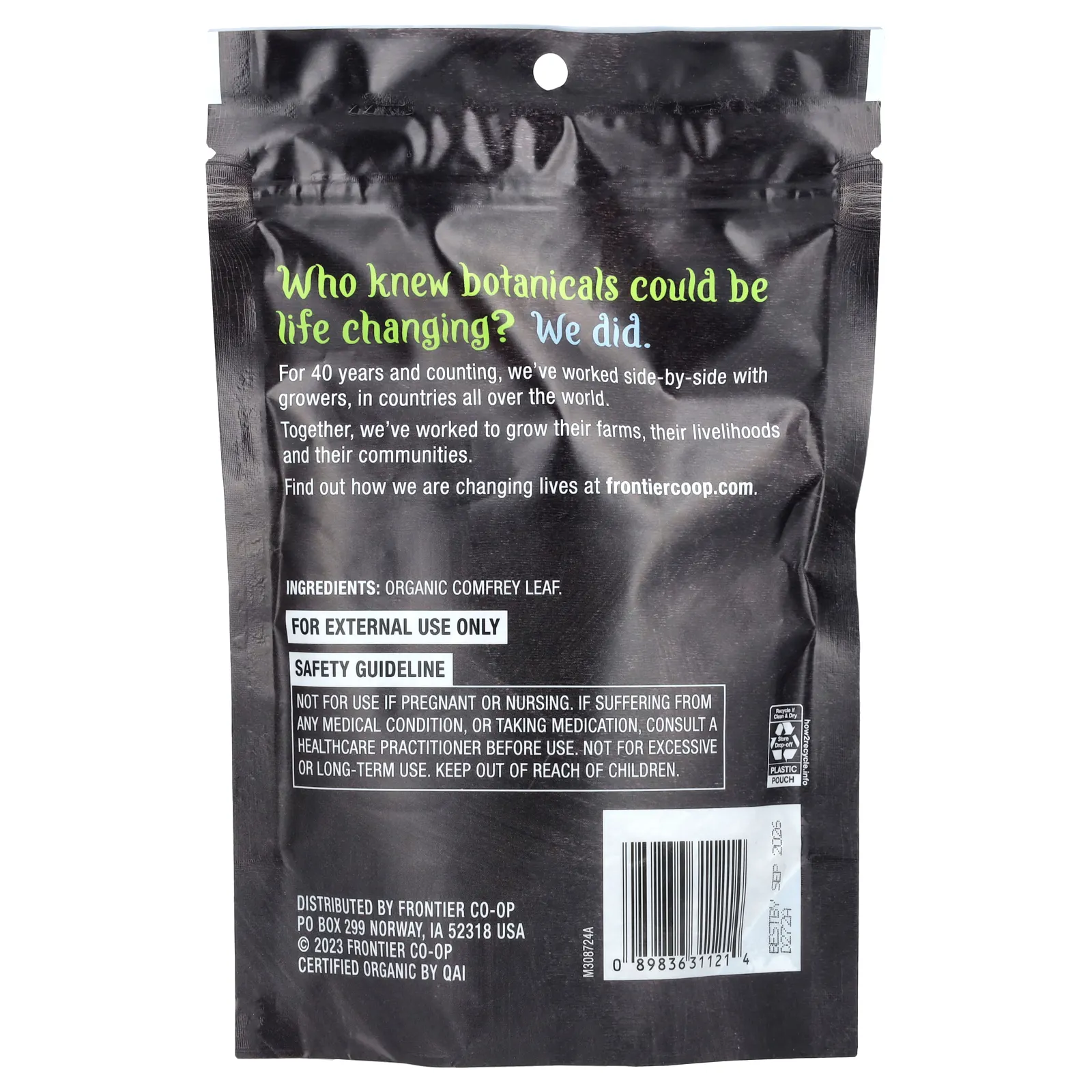Frontier Co-op, Органический лист окопника, 36 г (1,27 унции)