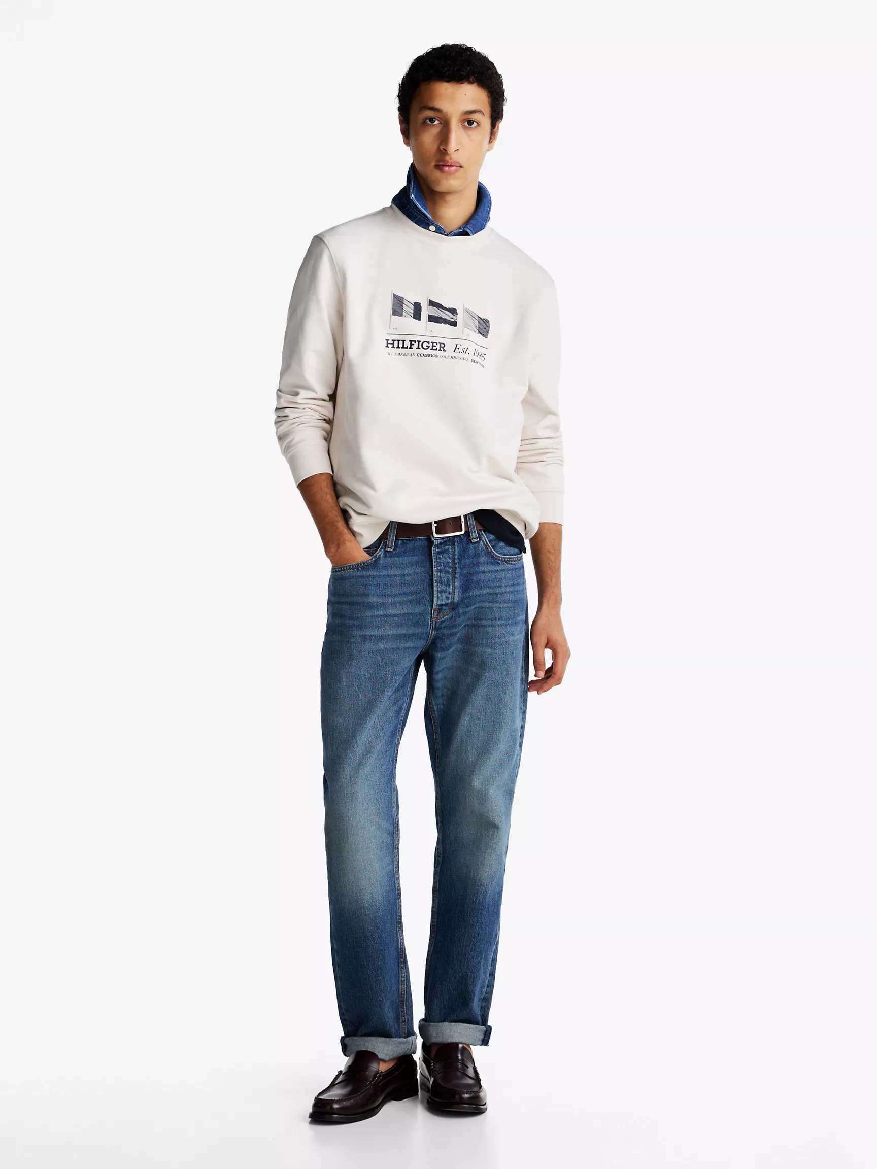 Мужская толстовка Tommy Hilfiger, Свитшот с графикой Hilfiger Flags
