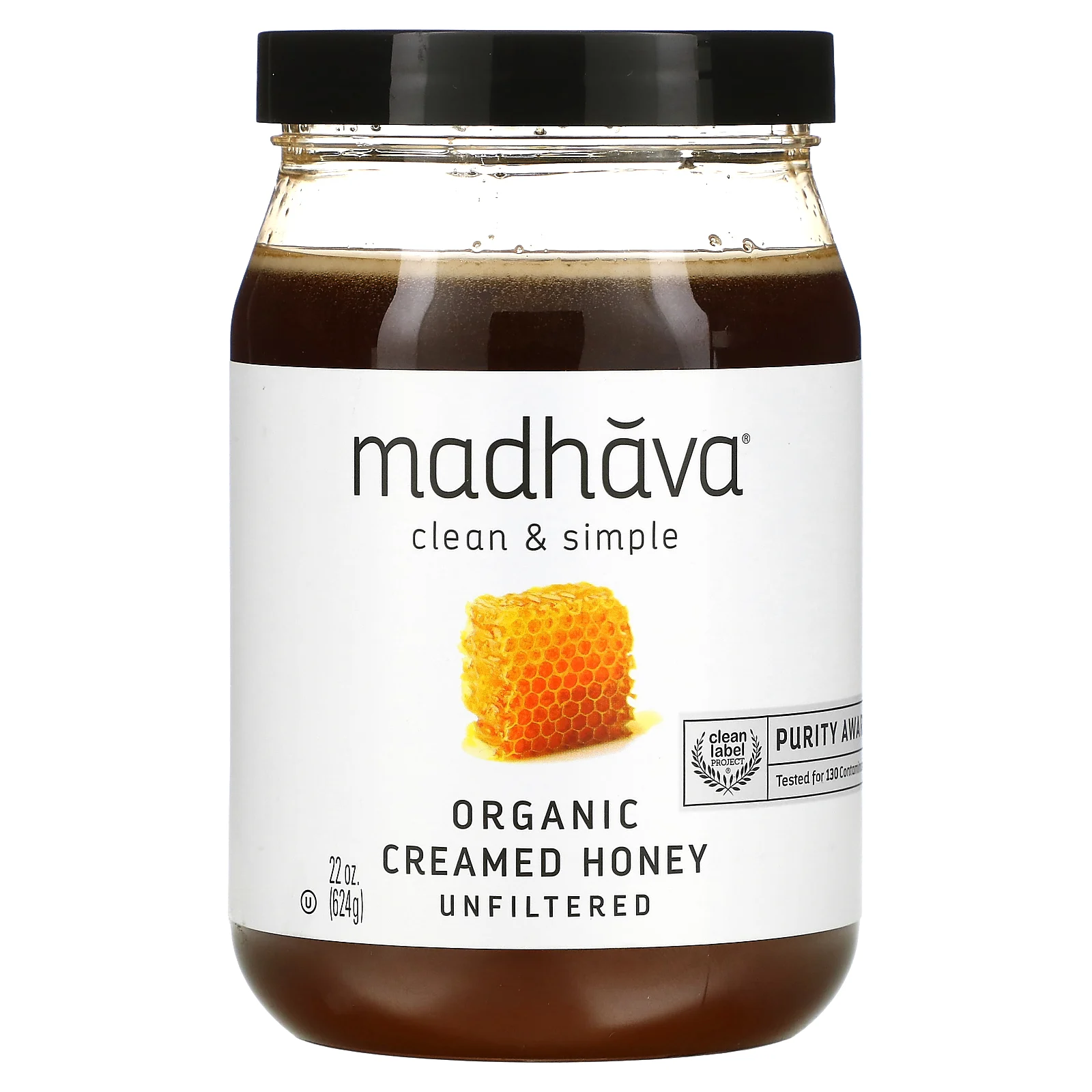 Madhava Natural Sweeteners, Clean & Simple, Органический крем-мед, нефильтрованный, 22 унции (624 г)