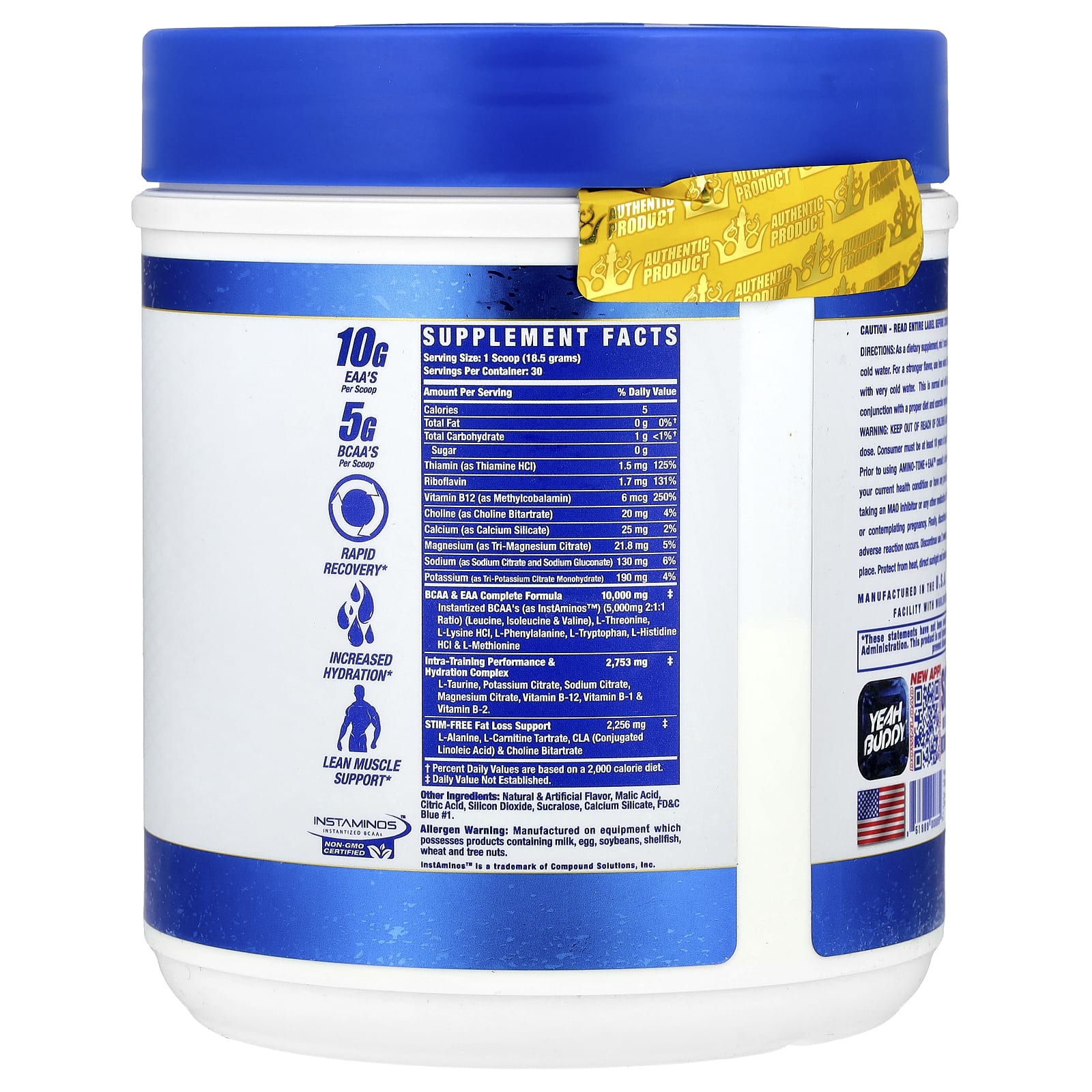 Ronnie Coleman, Signature Series, Amino Tone + EAA ™, Blue Razz, 554 г [1,2 фунта]