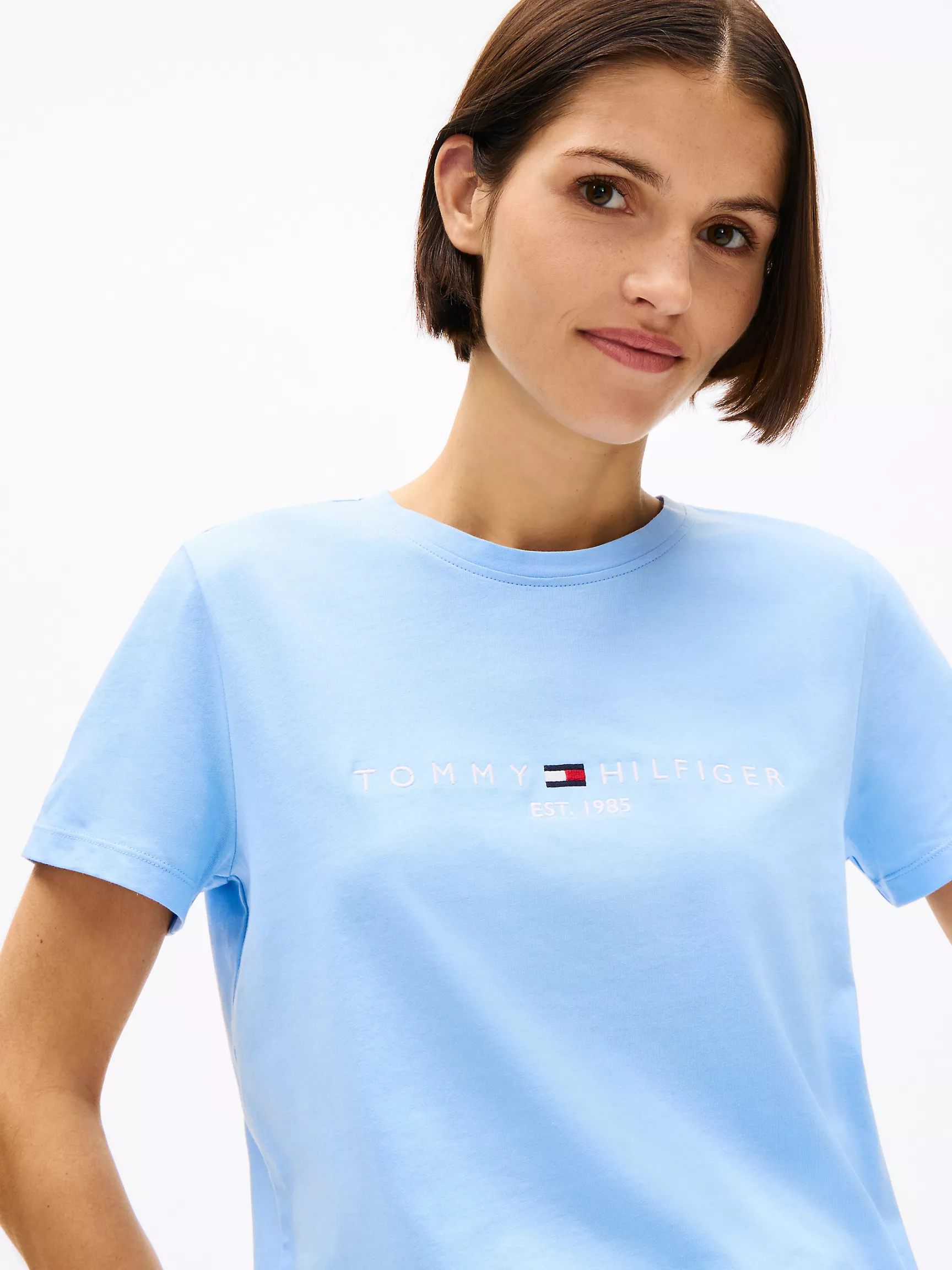 Женская футболка Tommy Hilfiger, Футболка с вышитым логотипом Tommy