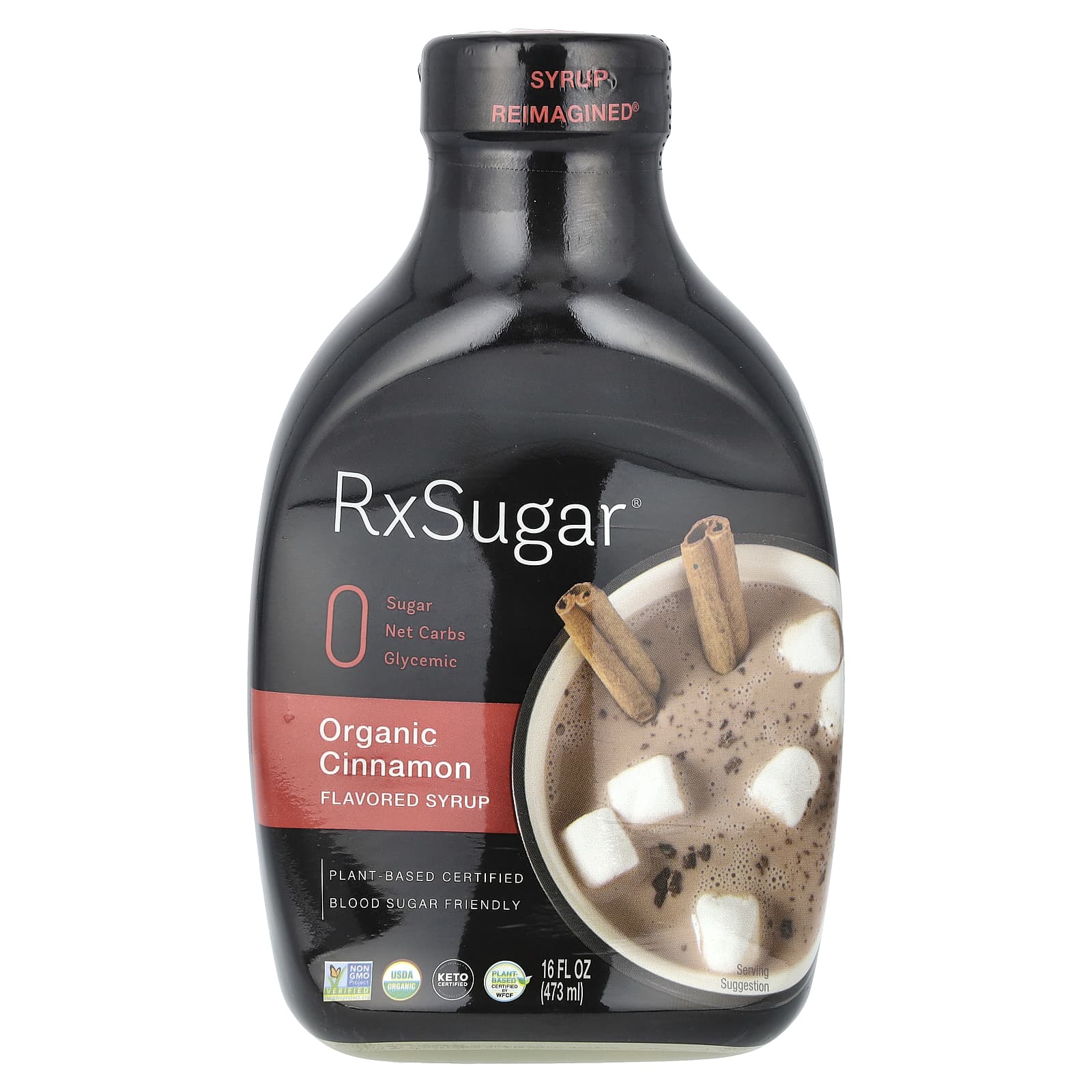 RxSugar, Органический сироп с корицей, 473 мл (16 жидк. Унций)