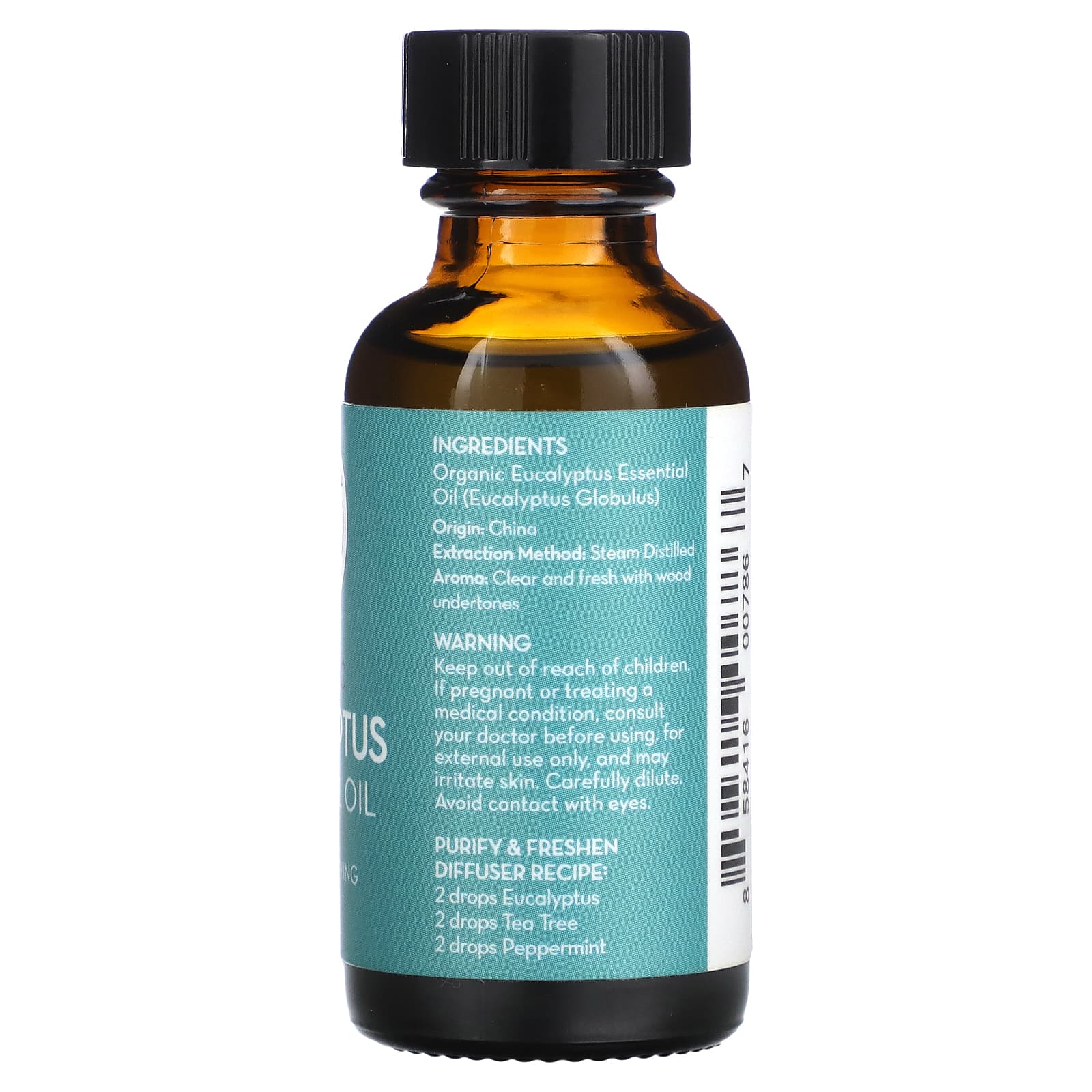 Pure Body Naturals, Органическое эфирное масло, эвкалипт, 30 мл (1 жидк. Унция)