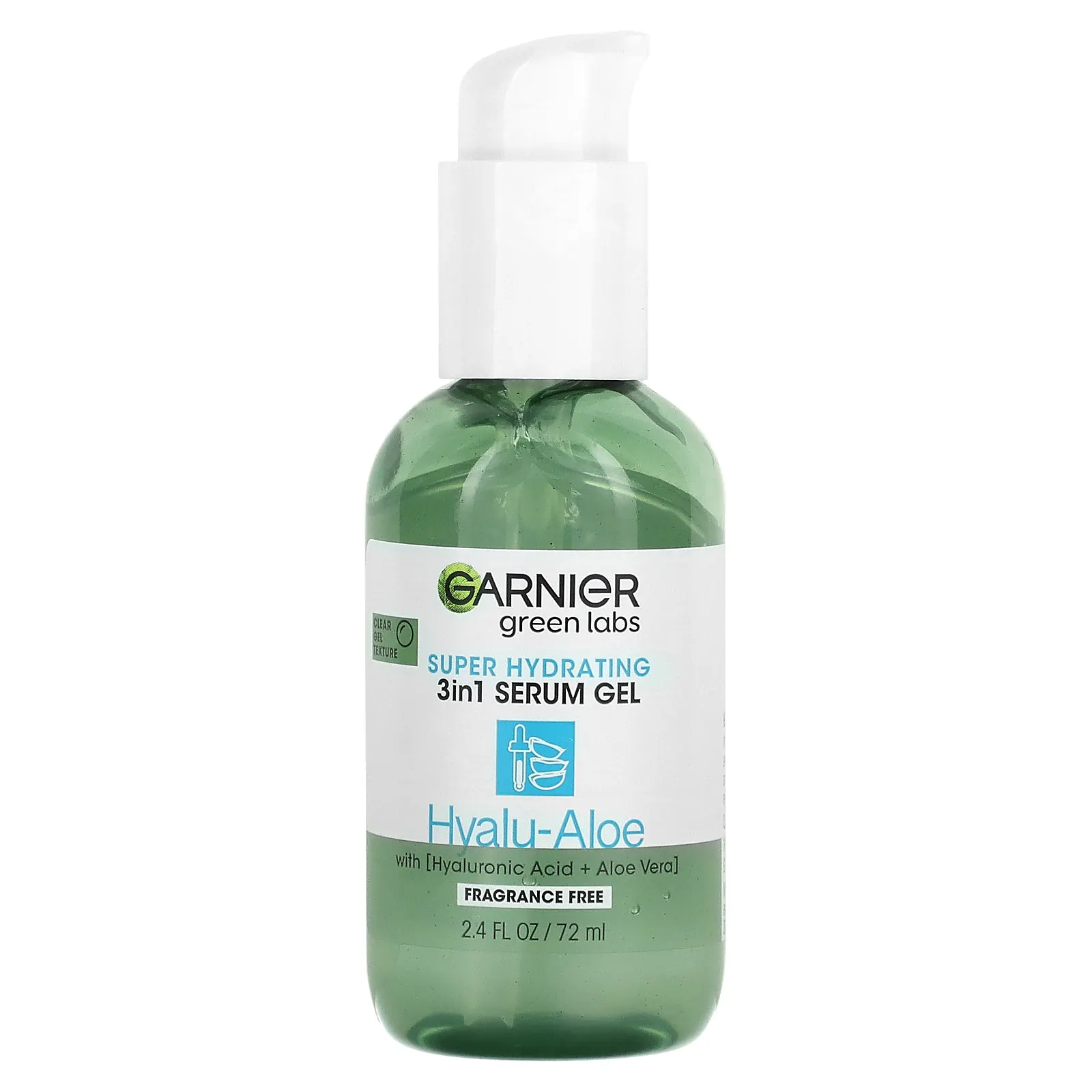 Garnier, Green Labs, суперувлажняющая сыворотка-гель 3 в 1, гиалу и алоэ, без отдушек, 72 мл (2,4 жидк. Унции)