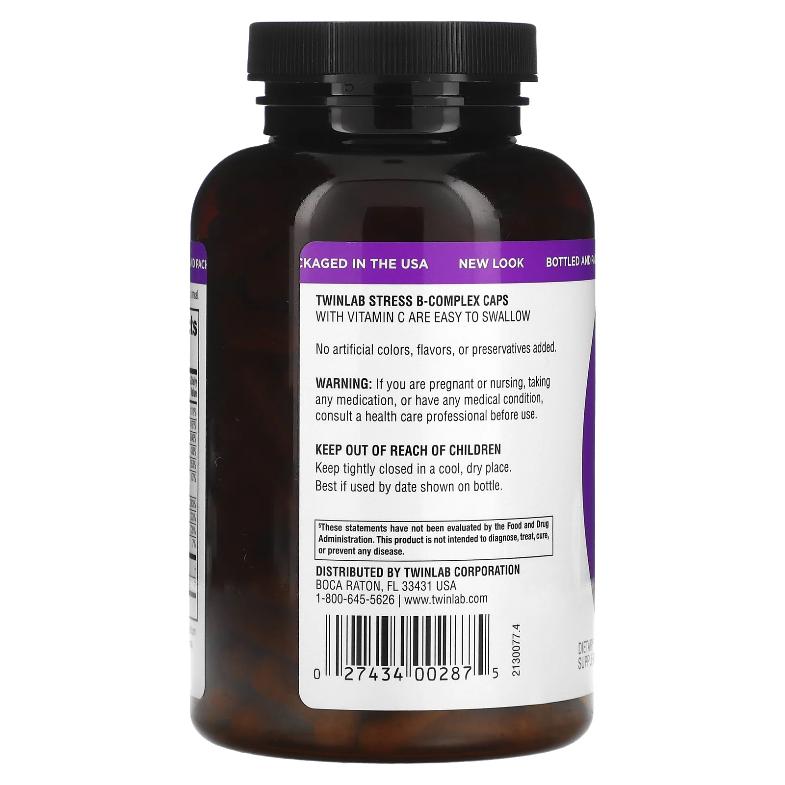 Twinlab, Stress B-Complex, капсулы, 250 капсул