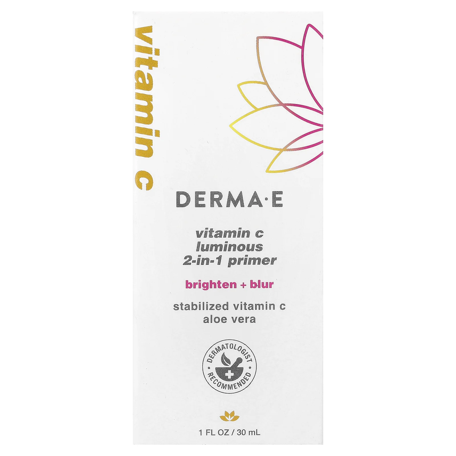 DERMA E, праймер с витамином C для сияния, 2 в 1, для всех типов кожи, 30 мл (1 жидк. унция)