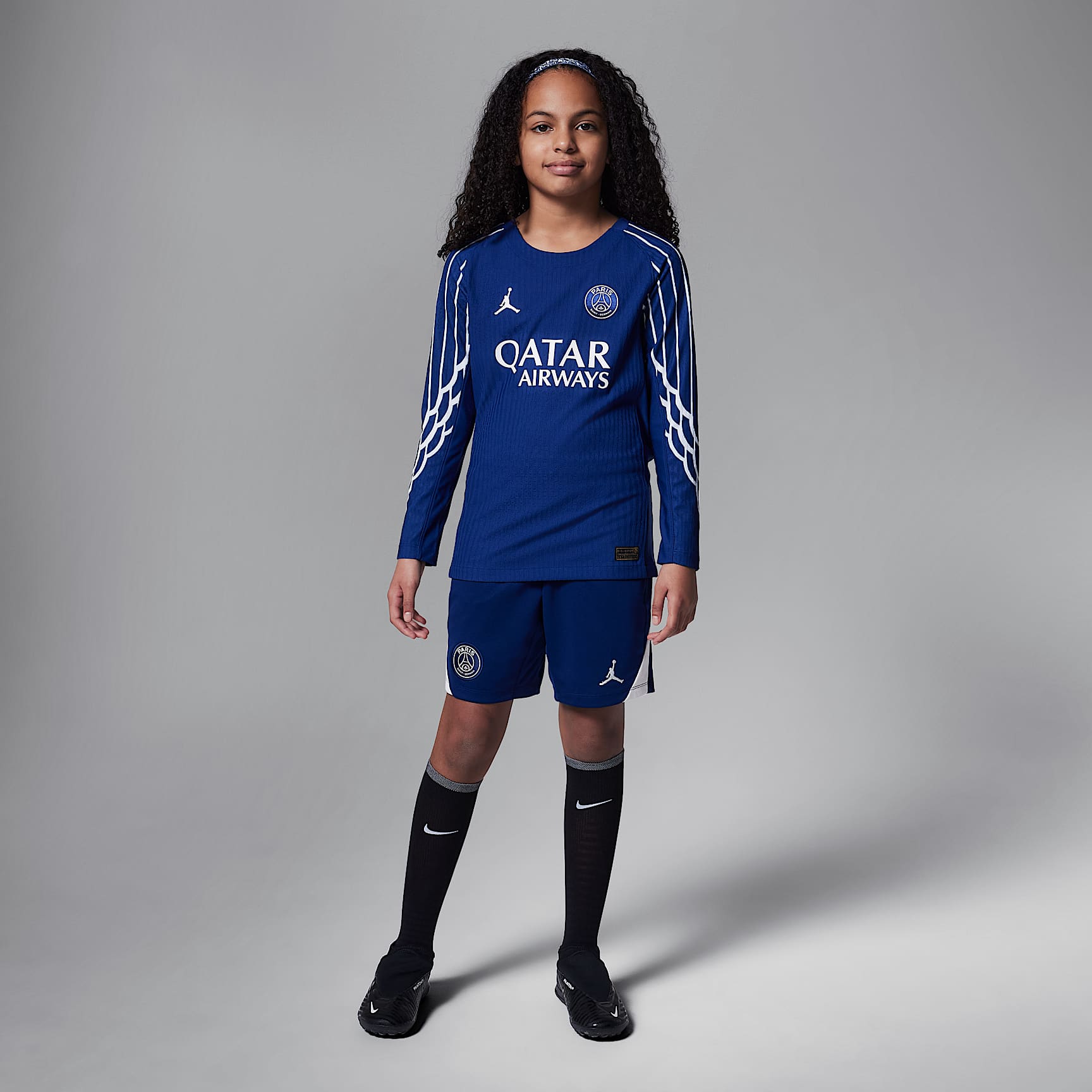 Paris Saint-Germain 2024/25 Match Fourth Big Kids' Jordan Dri-FIT ADV Soccer Authentic Long-Sleeve Jersey