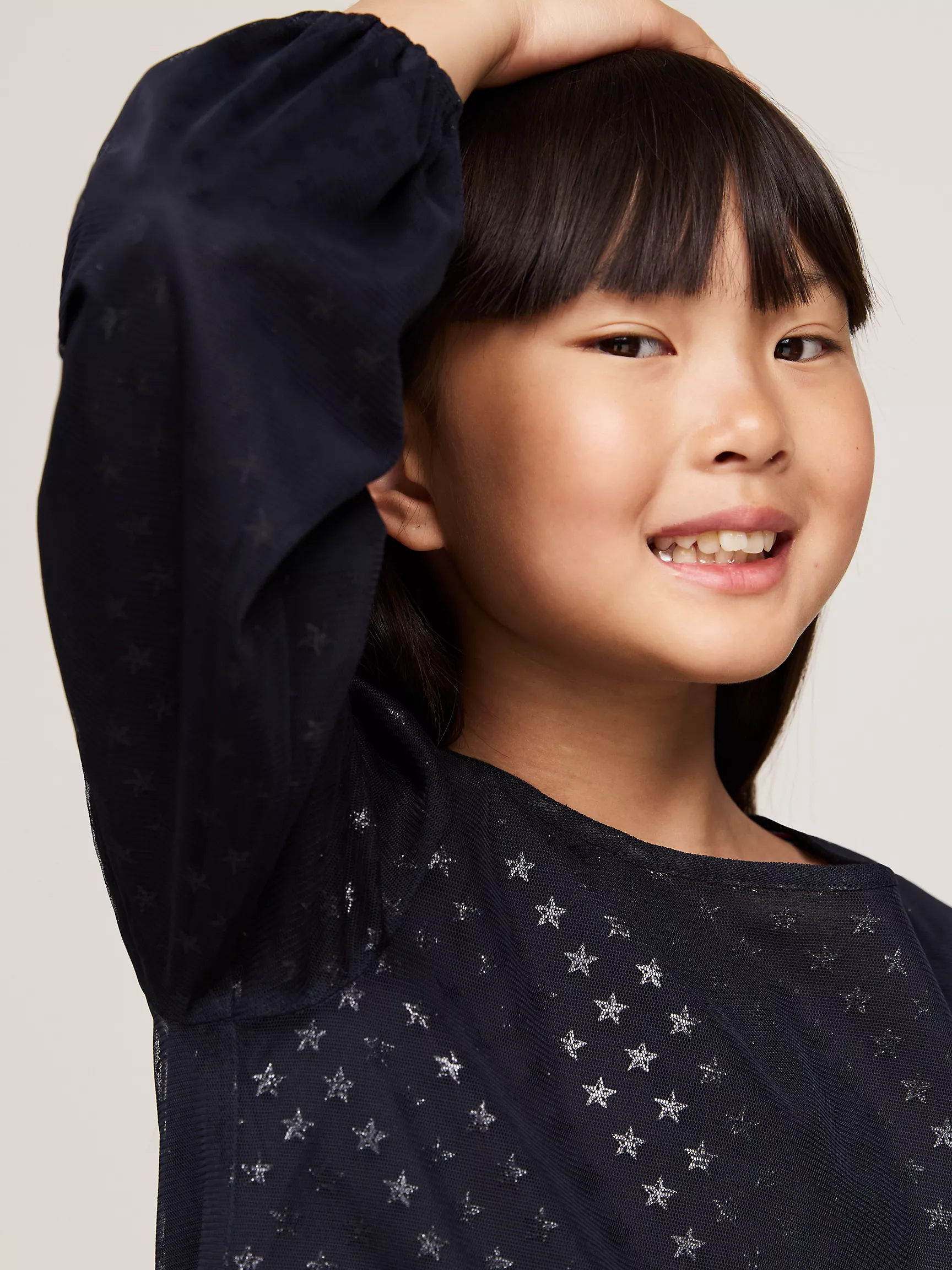 Платье для девочек Tommy Hilfiger, Детское многослойное платье с фольгированными звездами