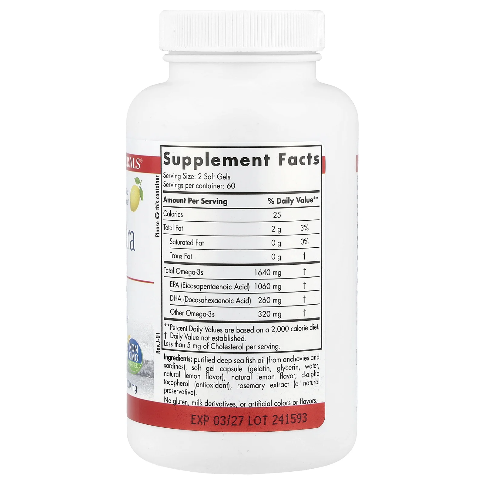 Nordic Naturals, ProEPA Xtra, лимон, 1000 мг, 120 мягких таблеток