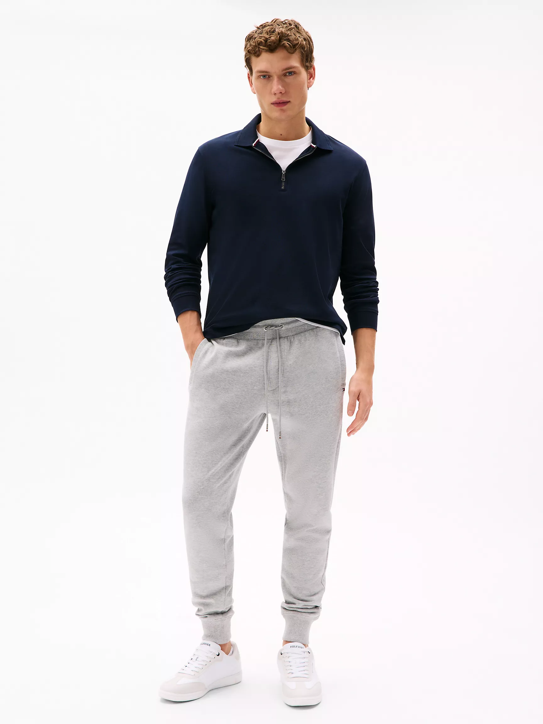 Мужское поло Tommy Hilfiger, Поло стандартного кроя с длинными рукавами и молнией