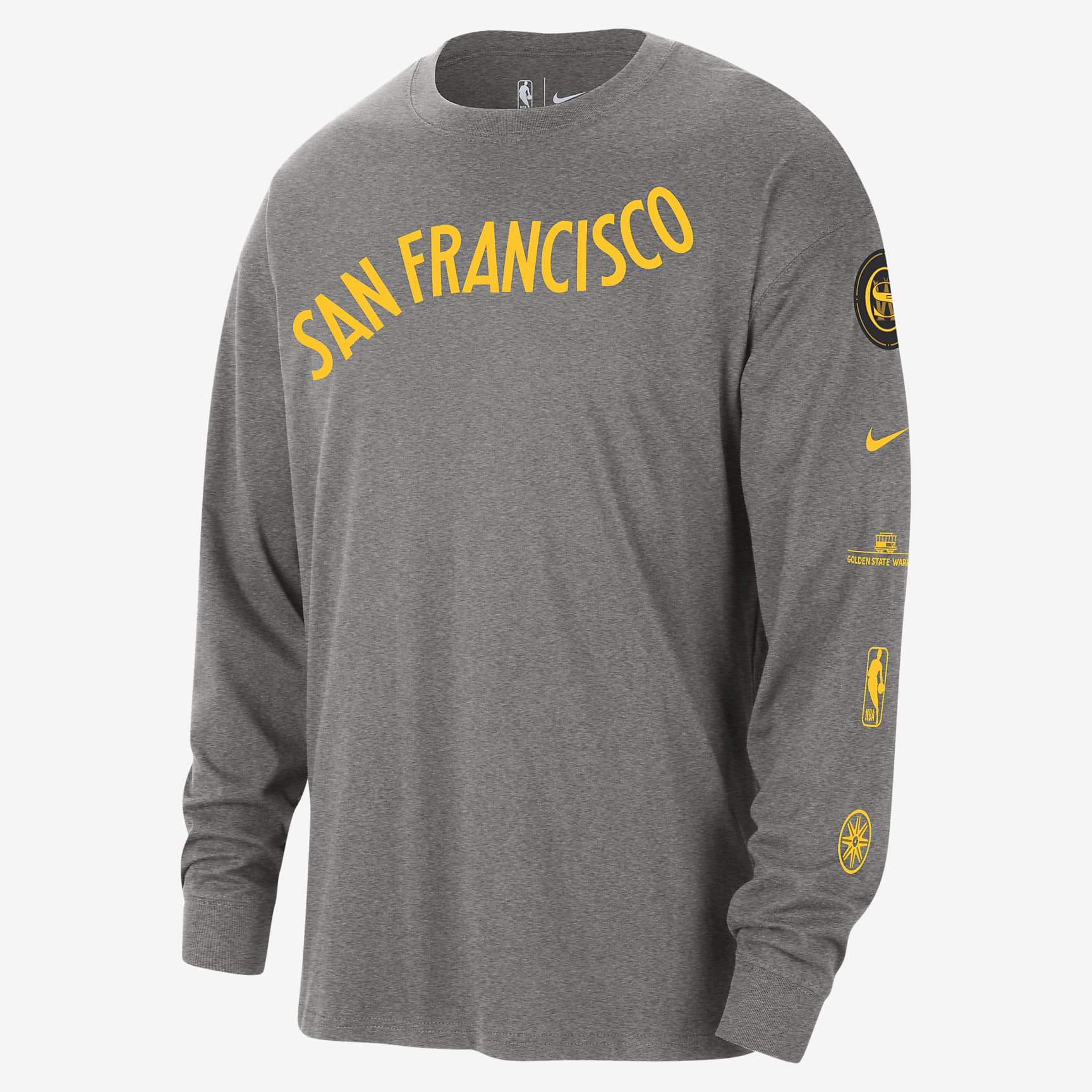 Golden State Warriors 2023/24 City Edition Men's Nike NBA Max90 Long-Sleeve T-Shirt