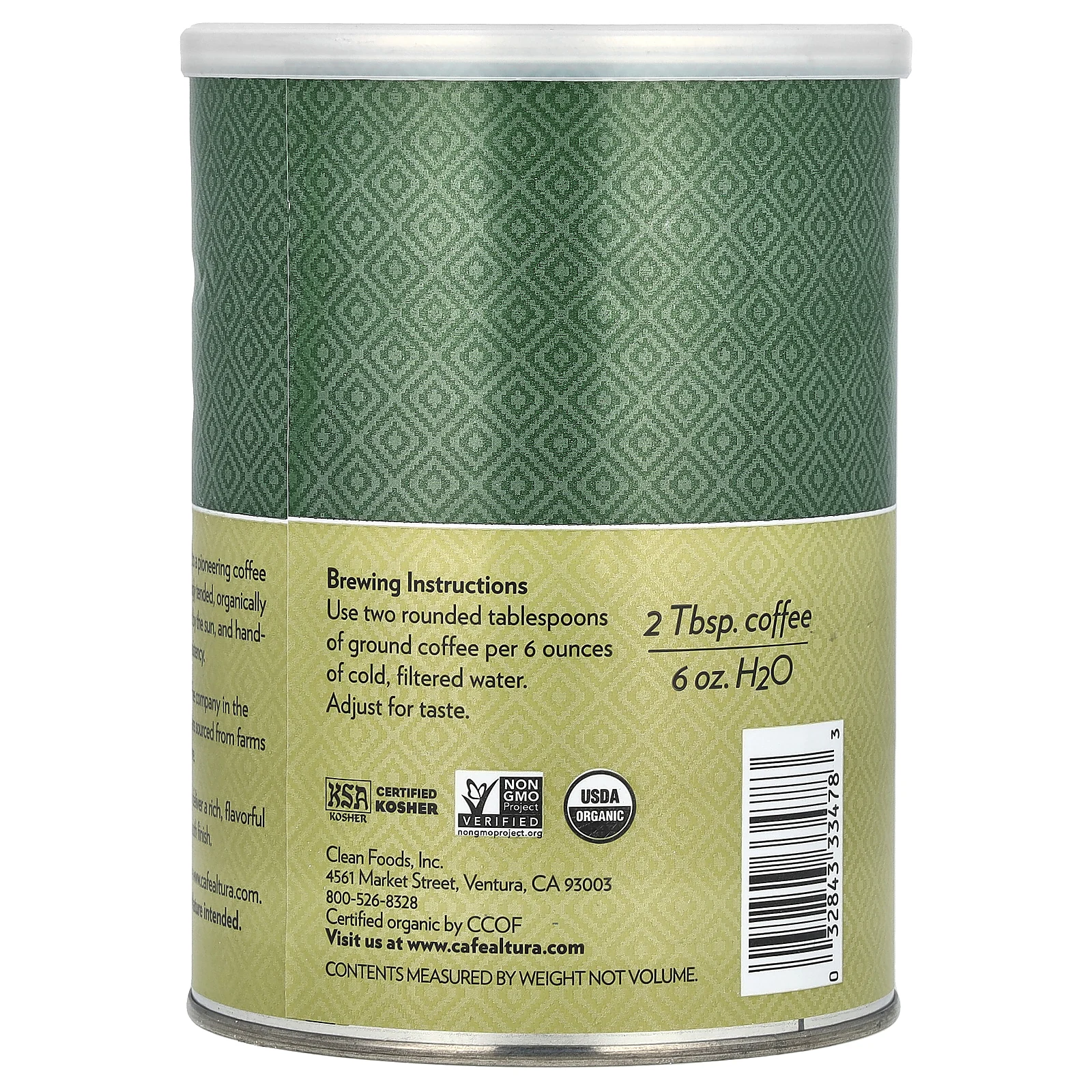 Cafe Altura, органический кофе, обычный без кофеина, молотый, средней обжарки, 340 г (12 унций)