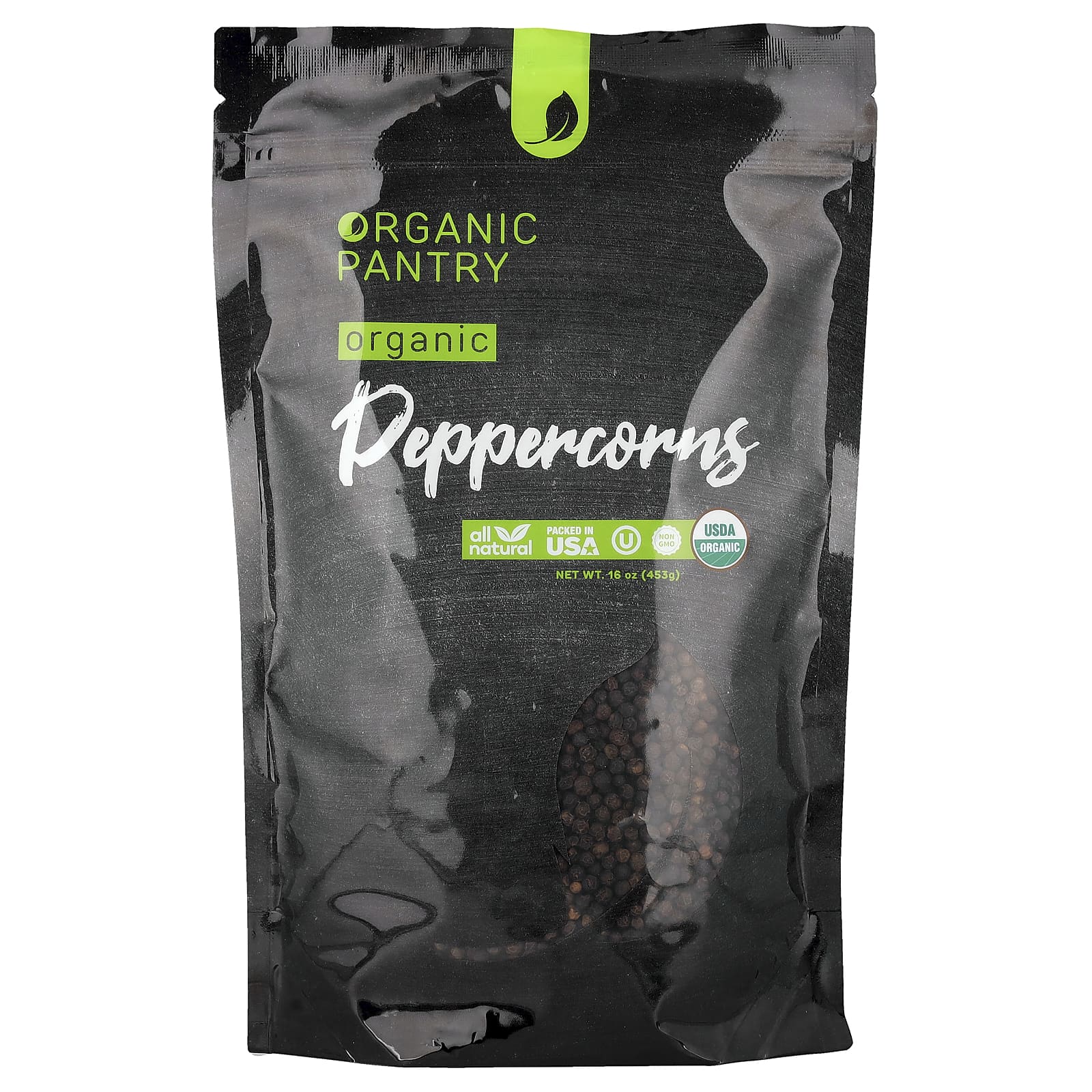 The Spice Lab, Organic Pantry, органический перец горошком, цельный, 453 г (16 унций)