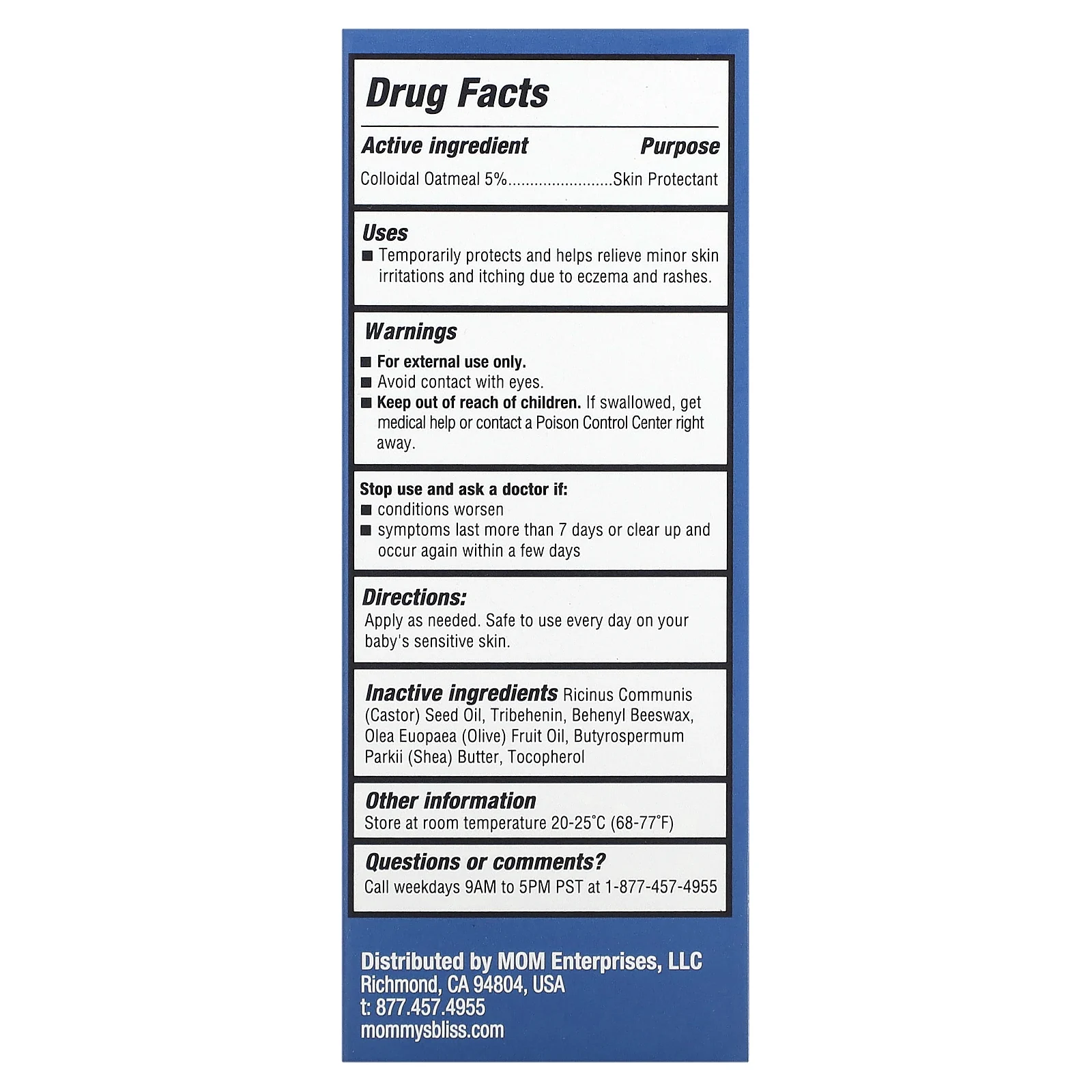 Mommy's Bliss, Baby Eczema Ease, средство от пятен, для детей от 2 недель, 56 г (2 унции)