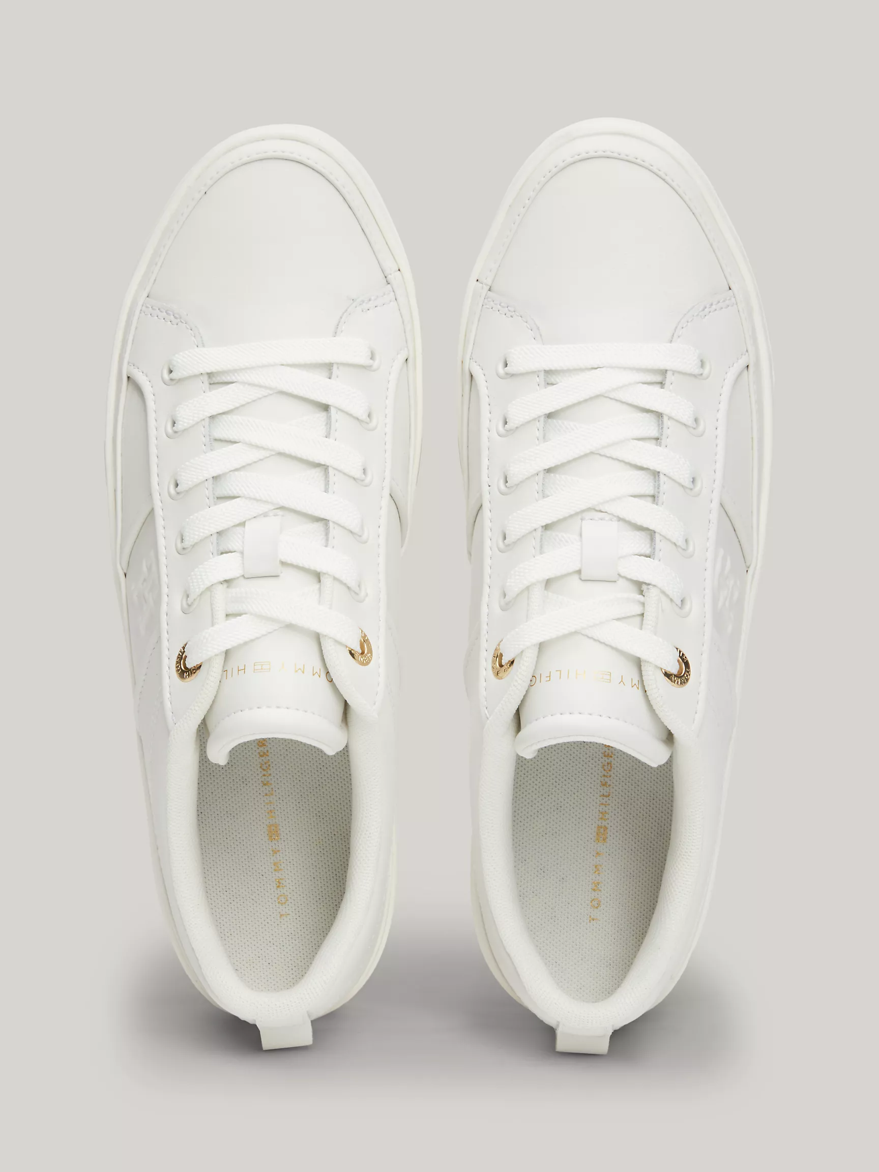 Женские кроссовки Tommy Hilfiger, Кожаные кеды на платформе с логотипом TH