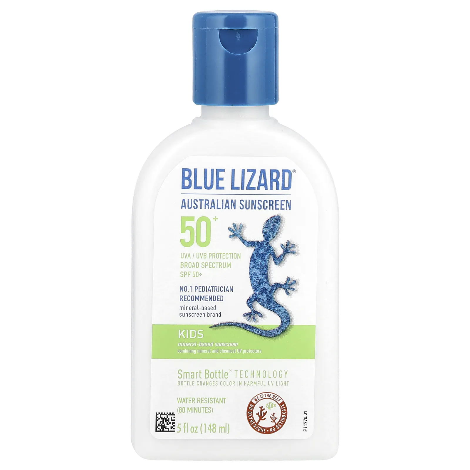 Blue Lizard Australian Sunscreen, Детское солнцезащитное средство на минеральной основе, SPF 50+, 148 мл (5 жидк. Унций)