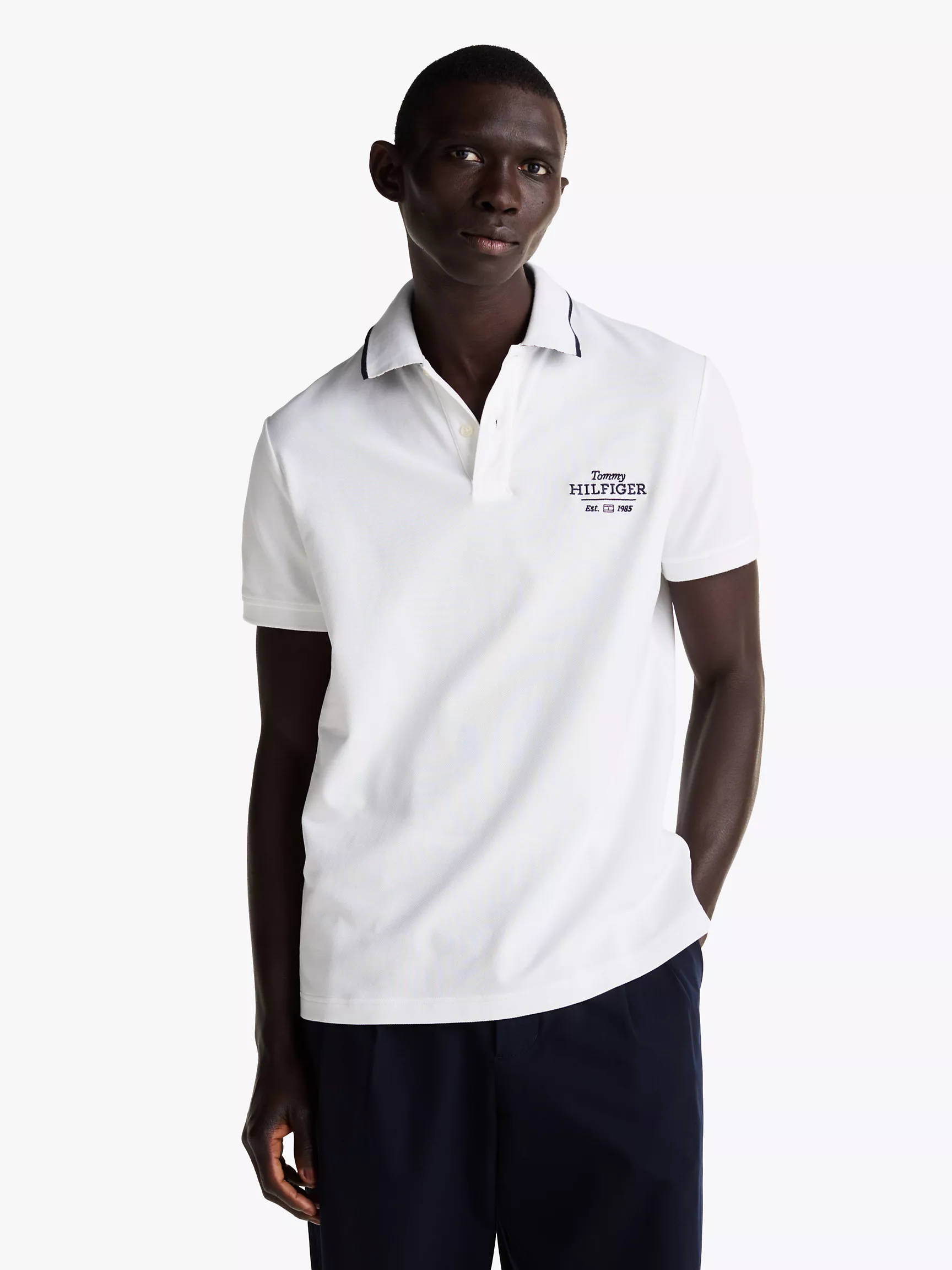 Мужское поло Tommy Hilfiger, Стандартное поло с вышитым логотипом Hilfiger