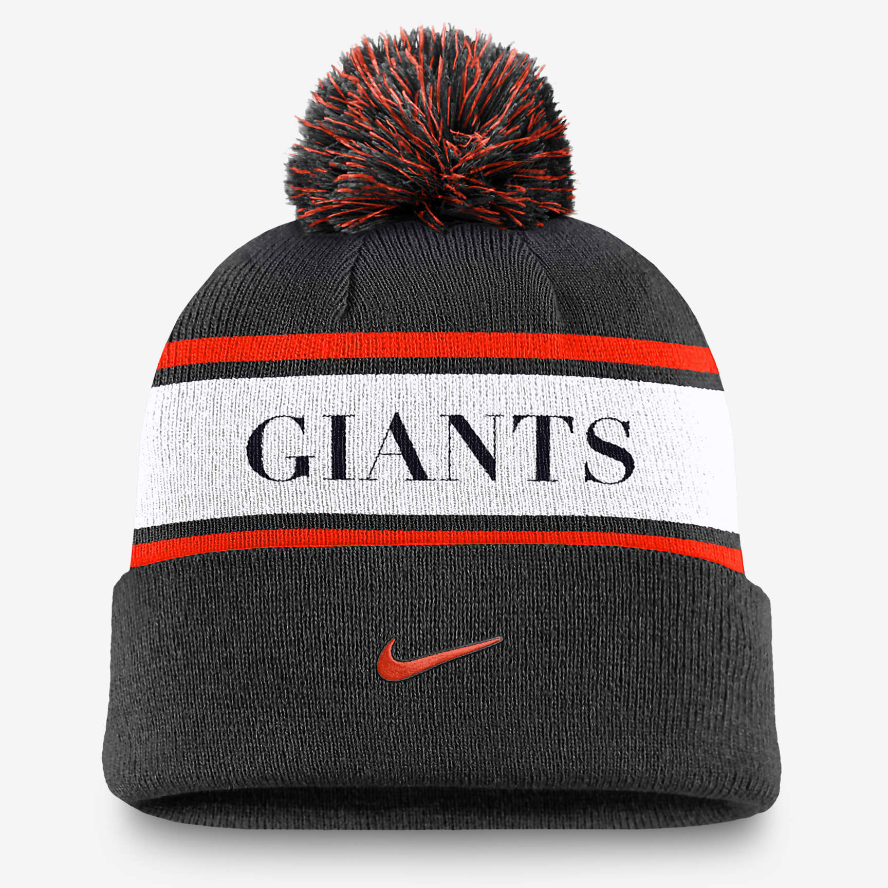 San Francisco Giants Team Stripe Peak Men's Nike MLB Cuffed Pom Beanie