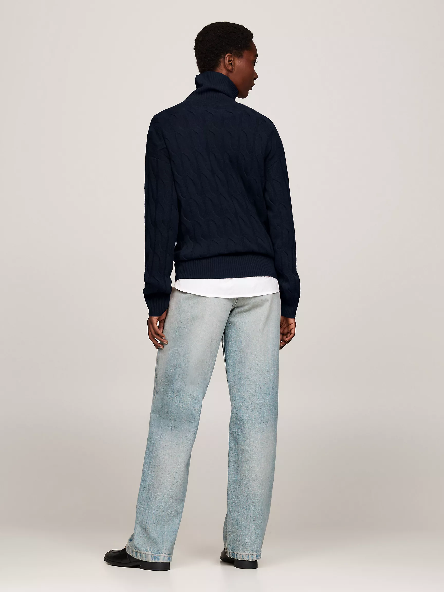 Женский свитер Tommy Hilfiger, Свободный шерстяной свитер с высоким воротником