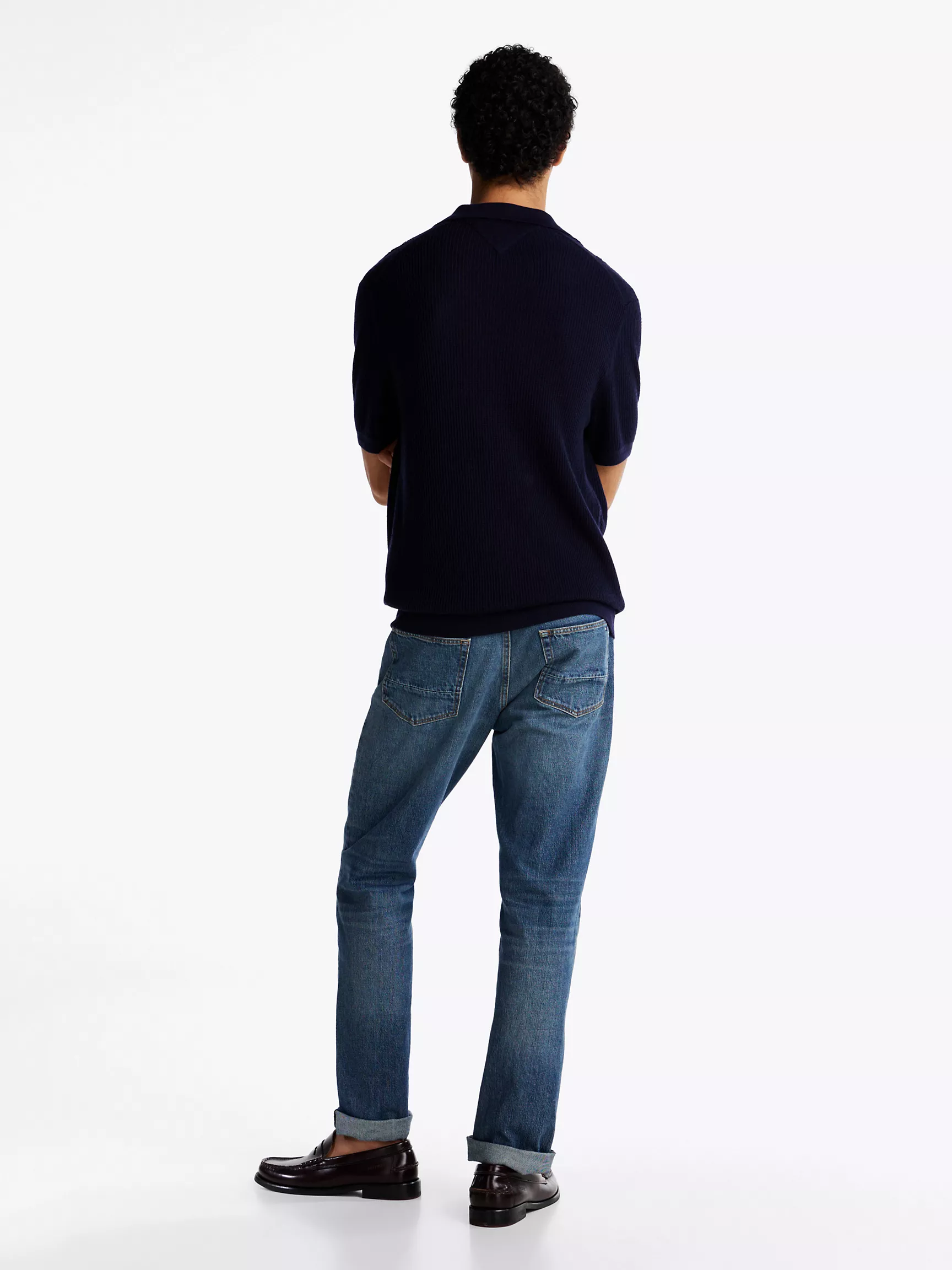 Мужское поло Tommy Hilfiger, Вязаное поло стандартного кроя с узором "косы"