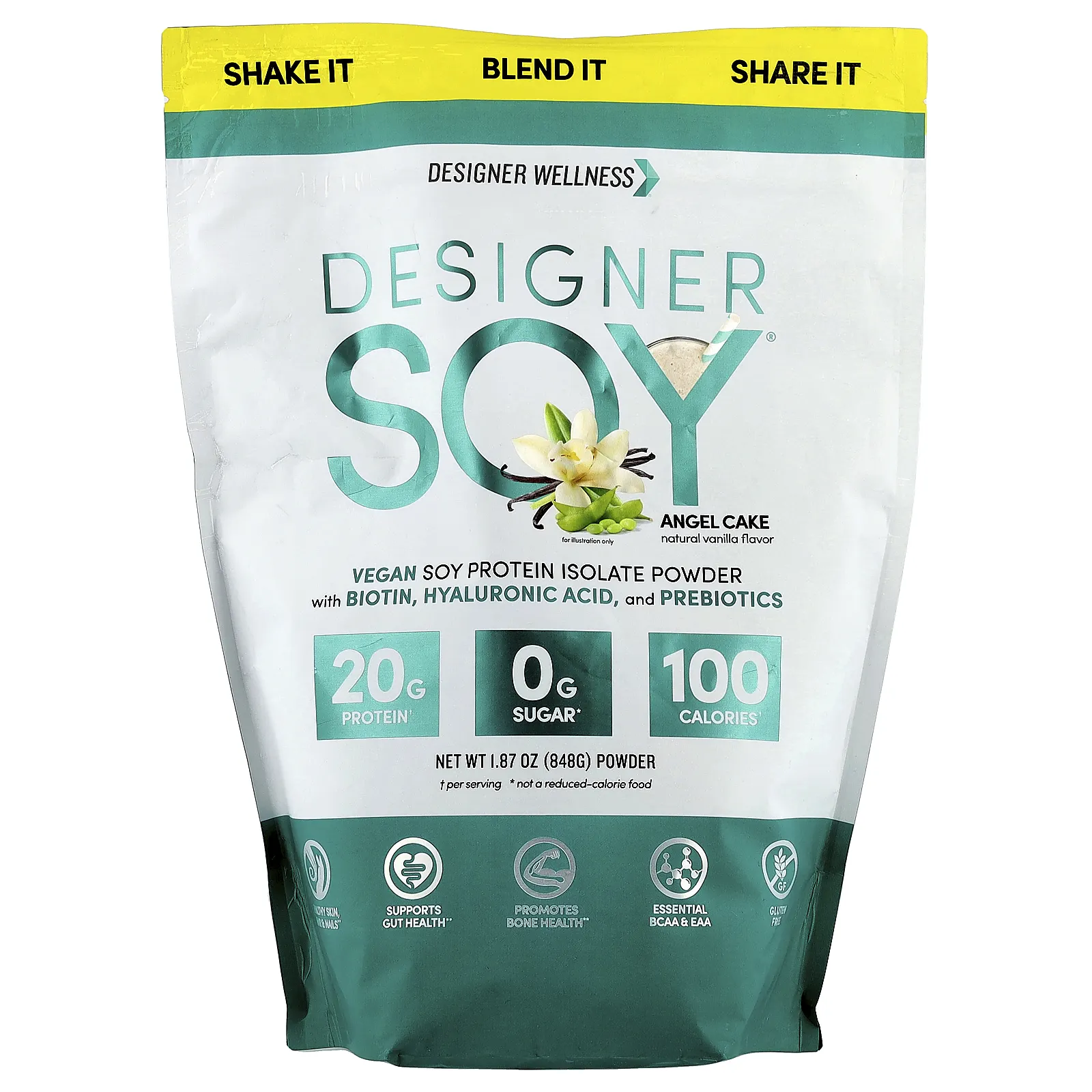 Designer Wellness, Designer Soy®, порошок из сои, со вкусом бисквитного торта, 848 г (1,87 унции)