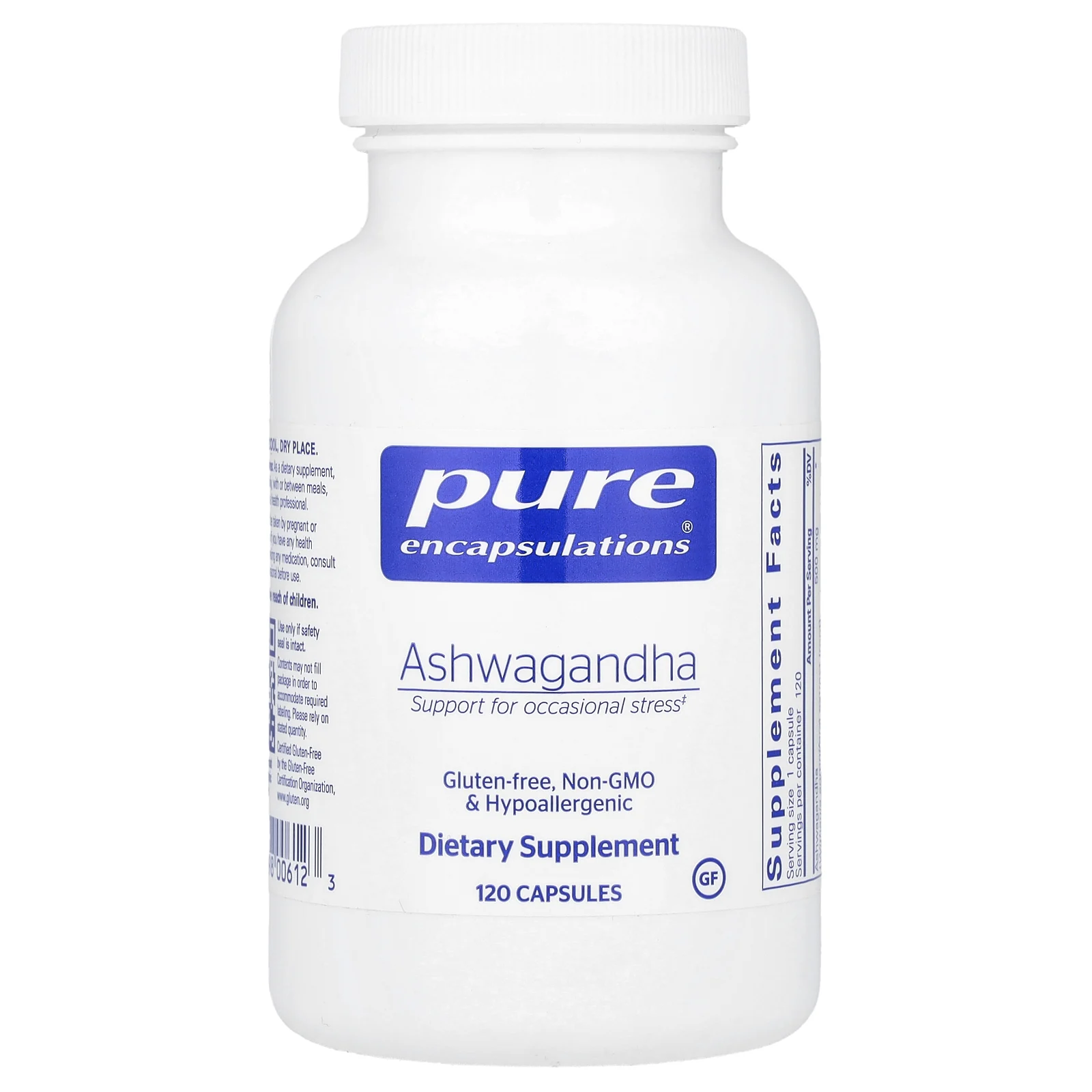 Pure Encapsulations, Ашваганда, 500 мг, 120 капсул