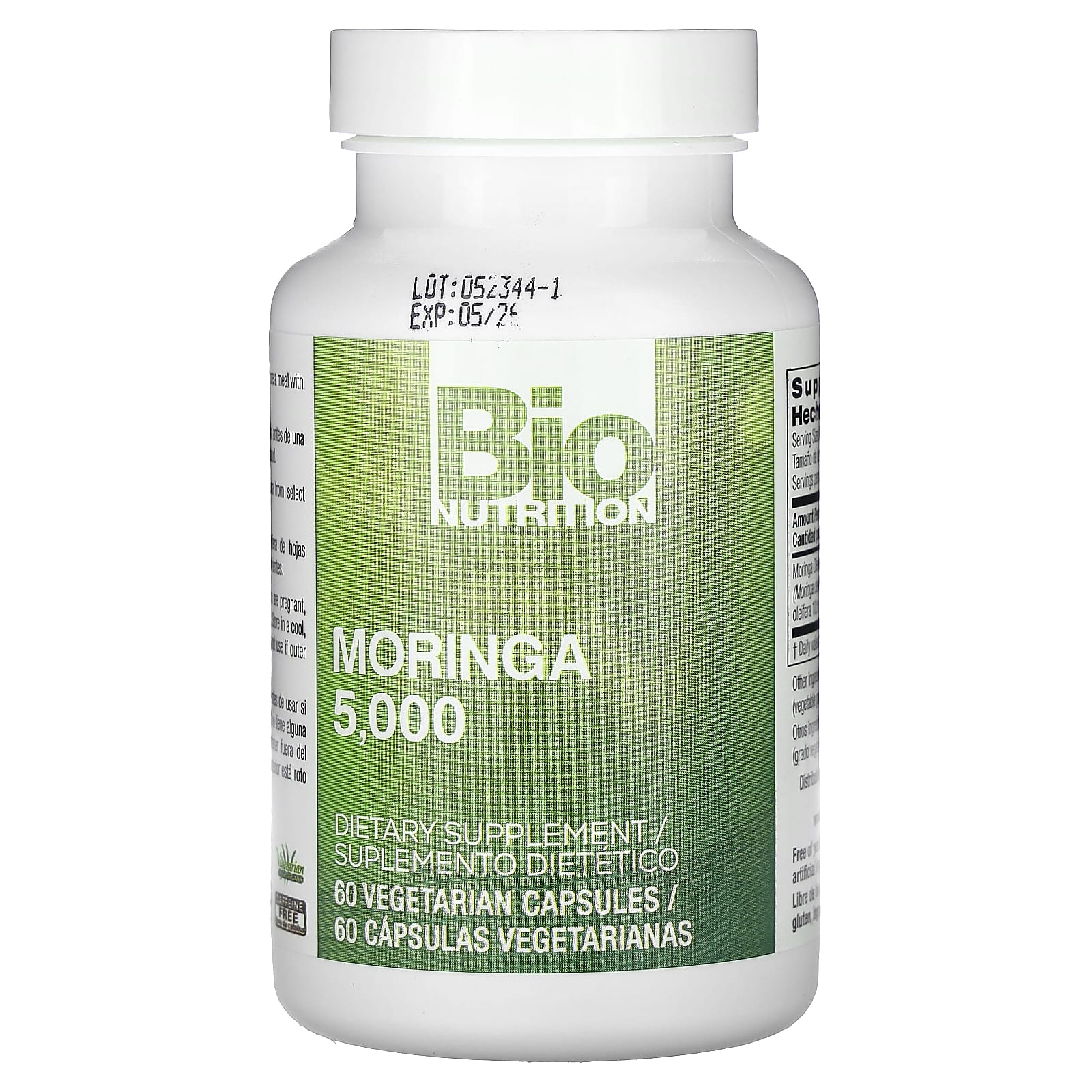 Bio Nutrition, моринга, 5,000 мг, 60 вегетарианских капсул