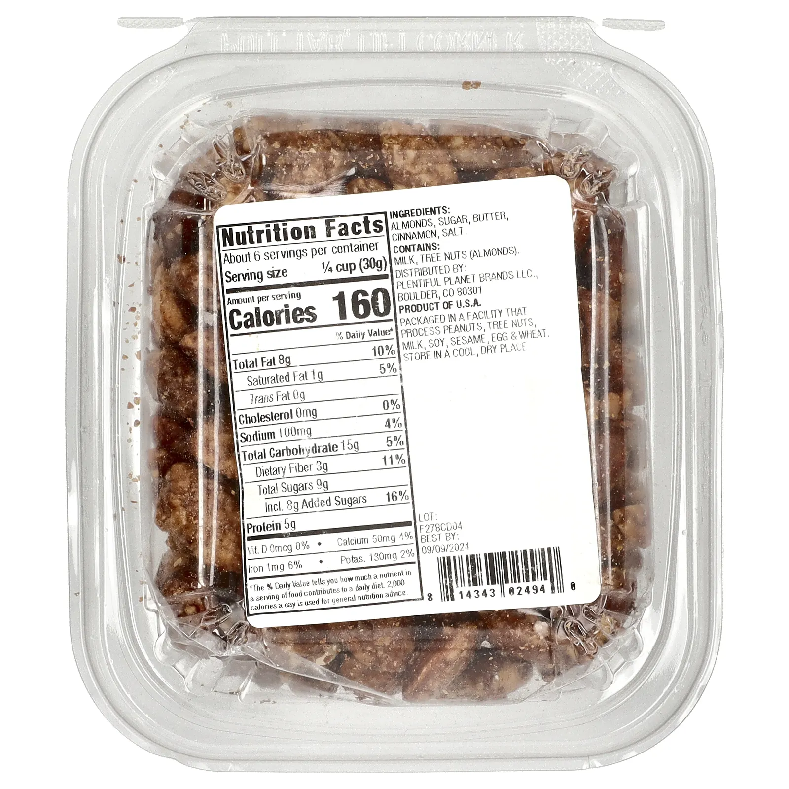 Made With, Миндаль с корицей и ирисом, 184 г (6,5 унции)