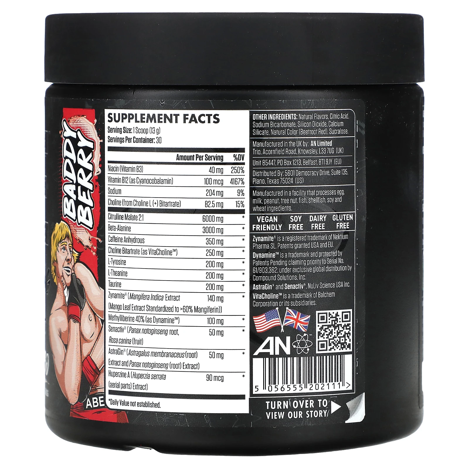ABE, Ultimate Pre-Workout, предтренировочный комплекс, ягодный вкус, 390 г (13,75 унции)