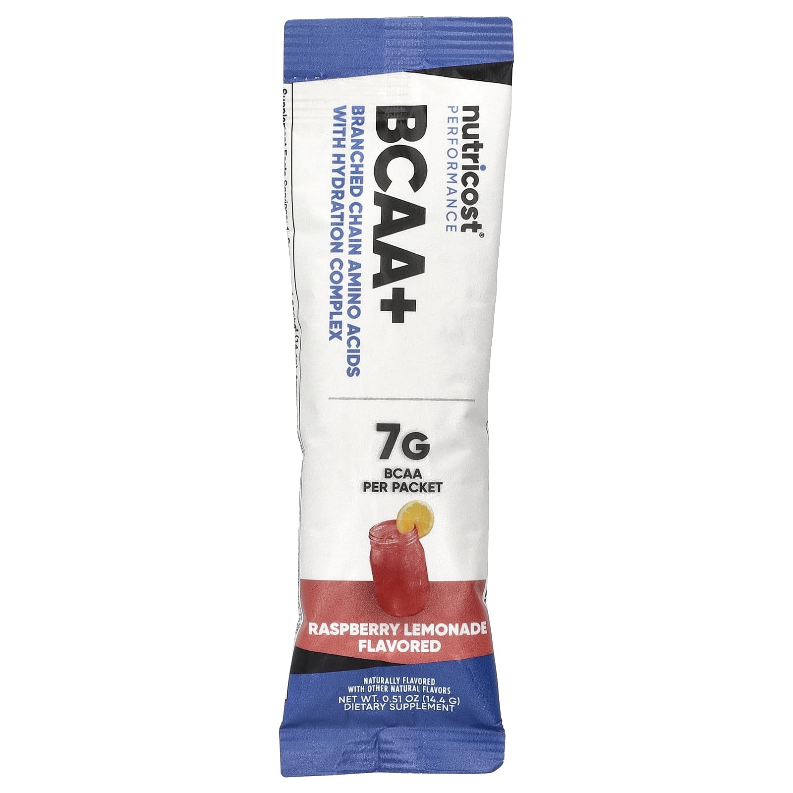 Nutricost, Performance, BCAA +, малиновый лимонад, 20 пакетиков по 14 г (0,5 унции)