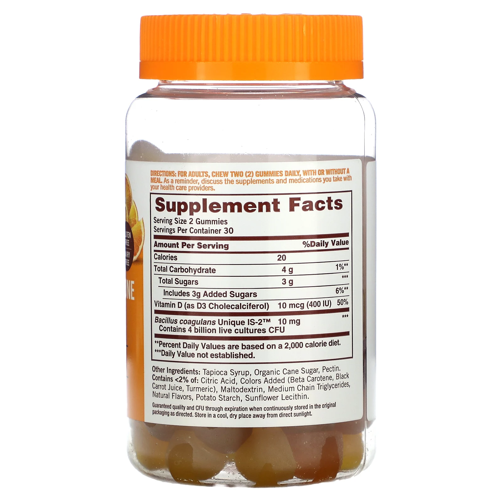 Sundown Naturals, Жевательные мармеладки с пробиотиком и иммунитетом, ананас, малина и апельсин, 60 жевательных таблеток