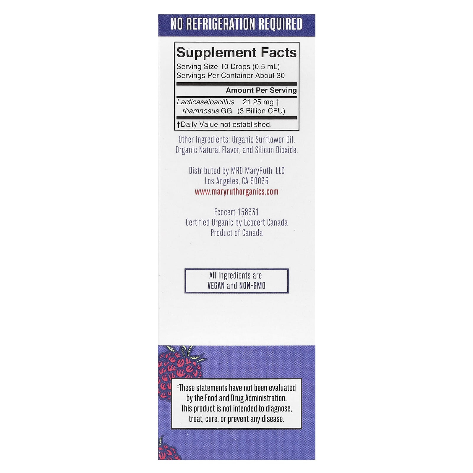 MaryRuth's, Прецизионный органический пробиотик для подростков, жидкие капли, малина, 3 млрд КОЕ, 15 мл (0,5 жидк. Унции)
