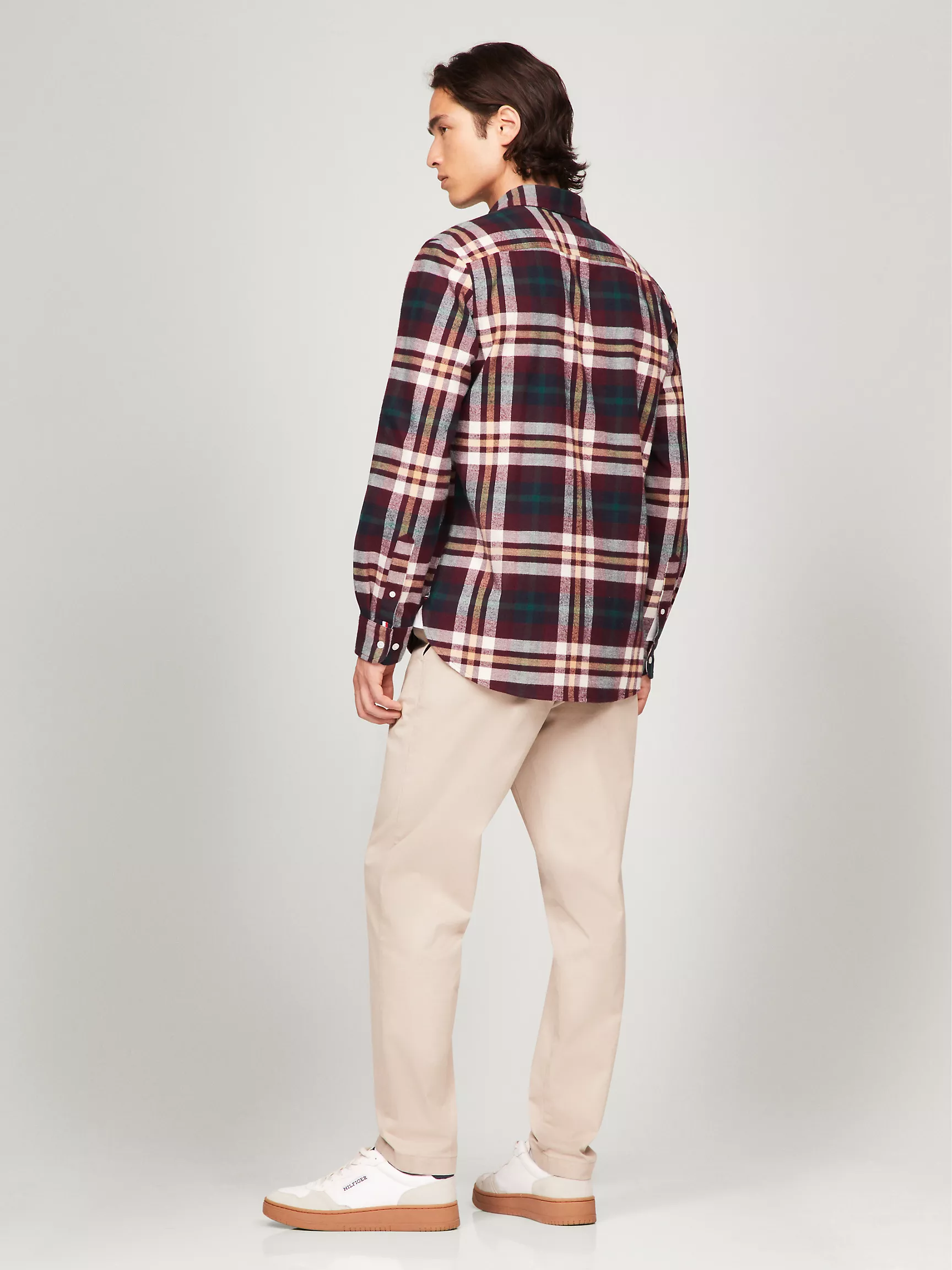 Мужская рубашка Tommy Hilfiger, Фланелевая рубашка в клетку и стиле colorblock стандартного кроя
