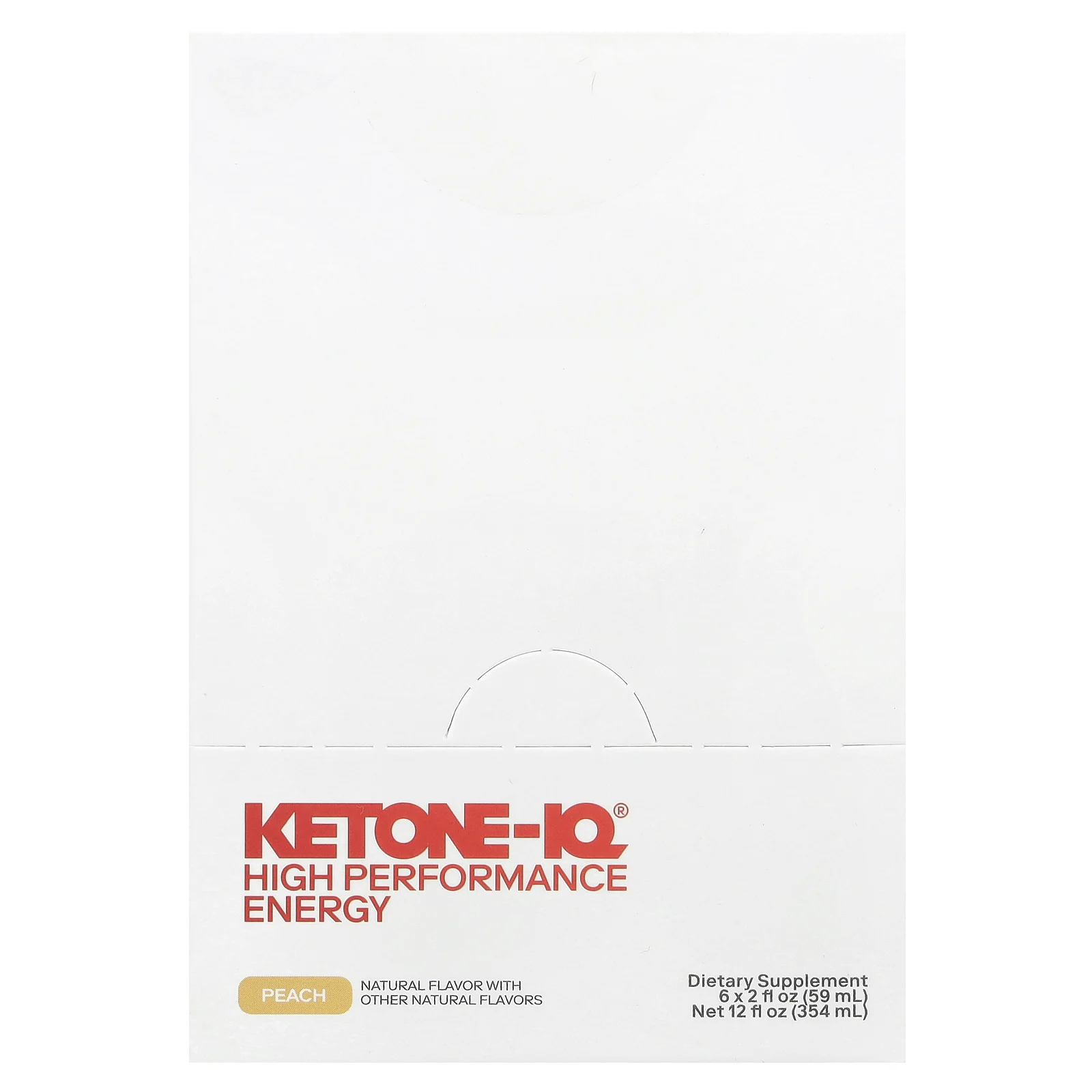 Ketone-IQ, High Performance Energy, персик, 6 пакетиков по 59 мл (2 жидк. унц.)