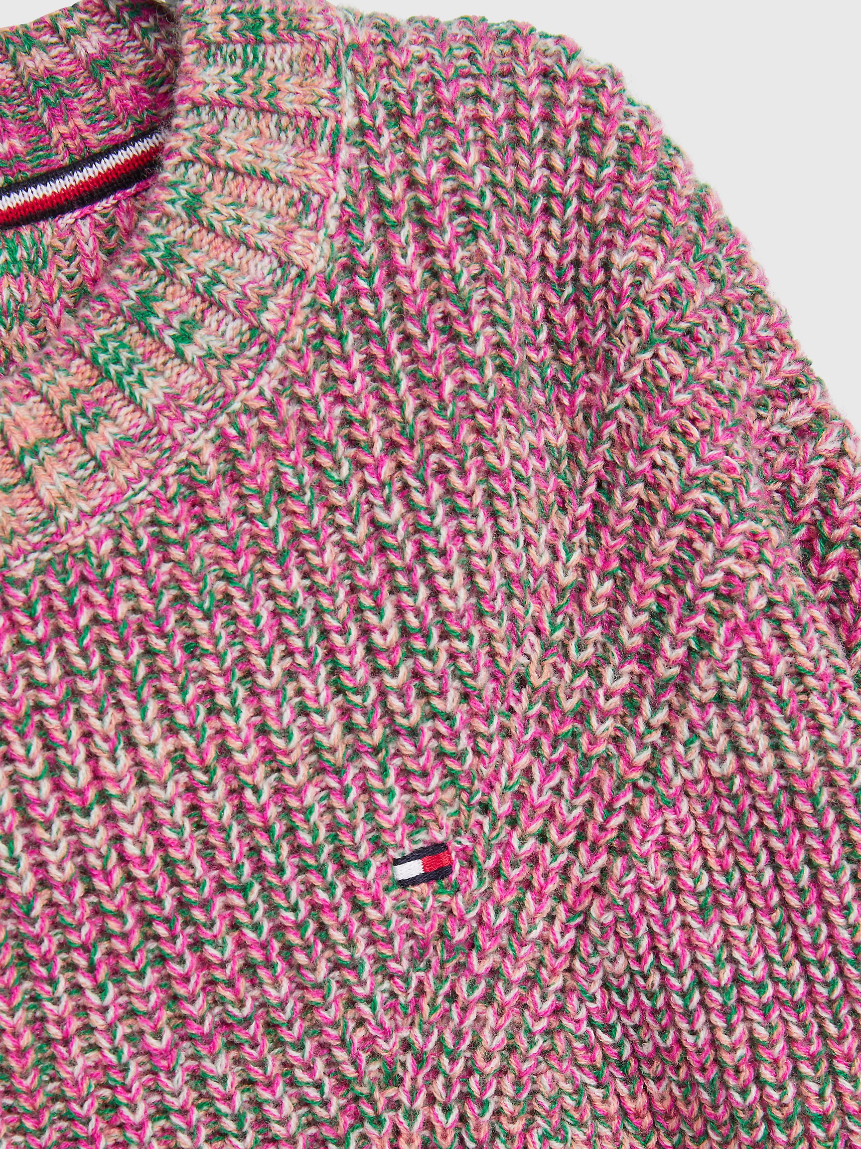 Свитер для девочки Tommy Hilfiger, Детский объемный свитер из меланжевой пряжи