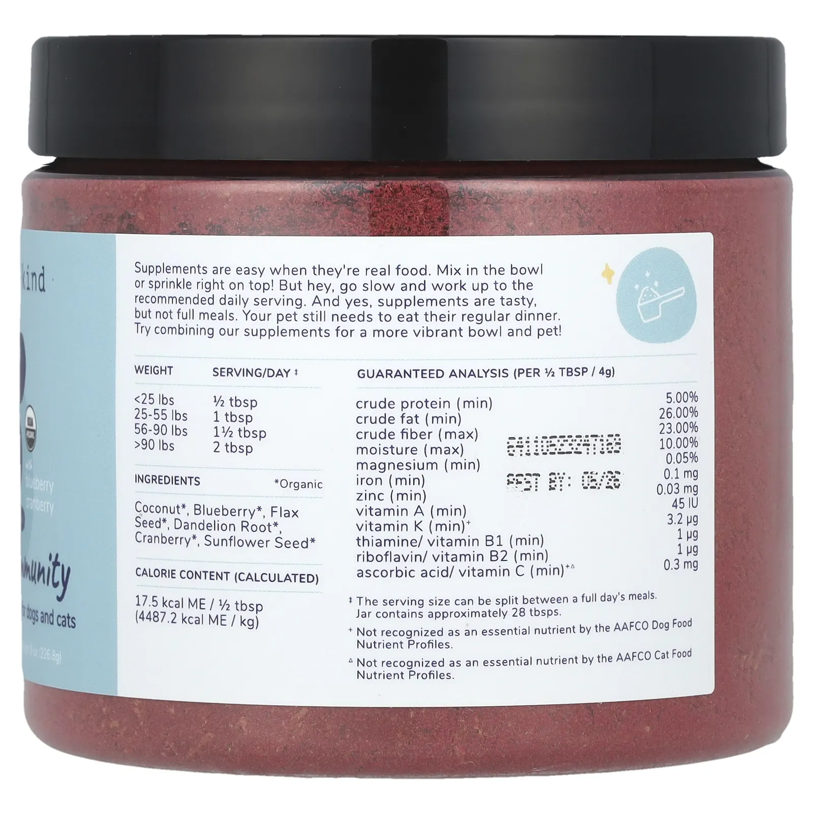 Kin+Kind, Healthy Immunity, для собак и кошек, с голубикой и клюквой, 226,8 г (8 унций)