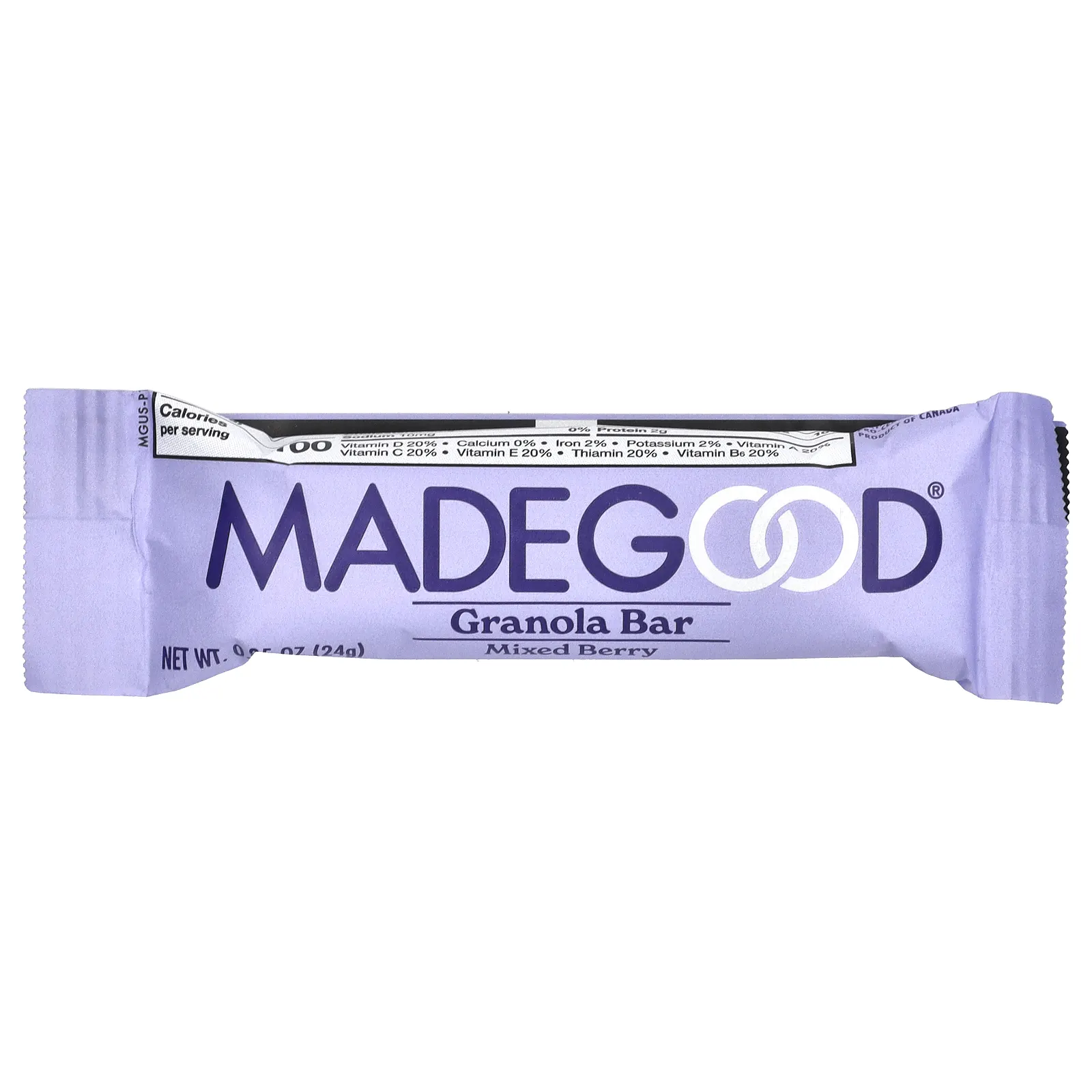 MadeGood, Батончики мюсли, ягодное ассорти, 6 батончиков, по 24 г (0,85 унции)