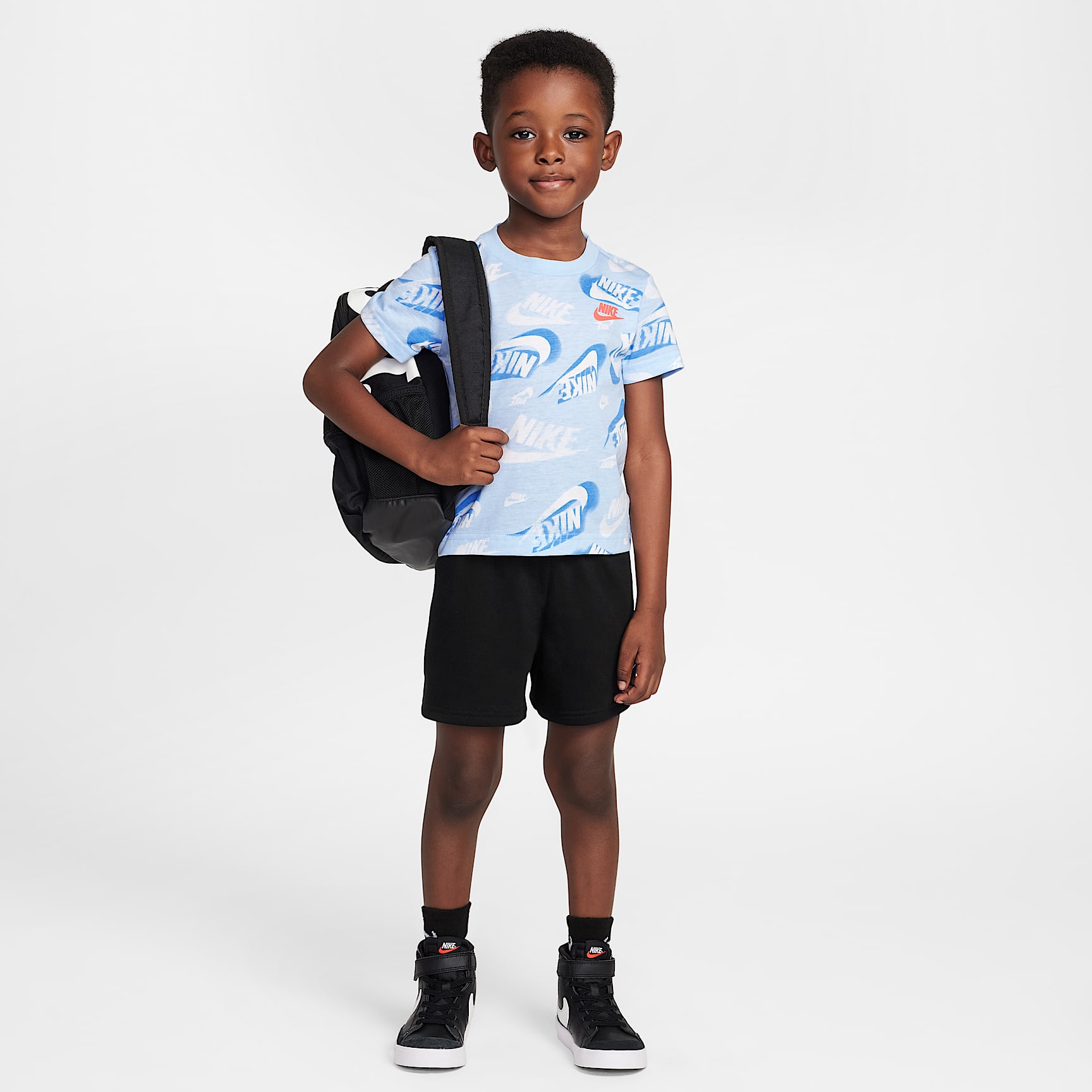 Nike Sportswear Toddler On the Move Printed Tee and French Terry Shorts Set