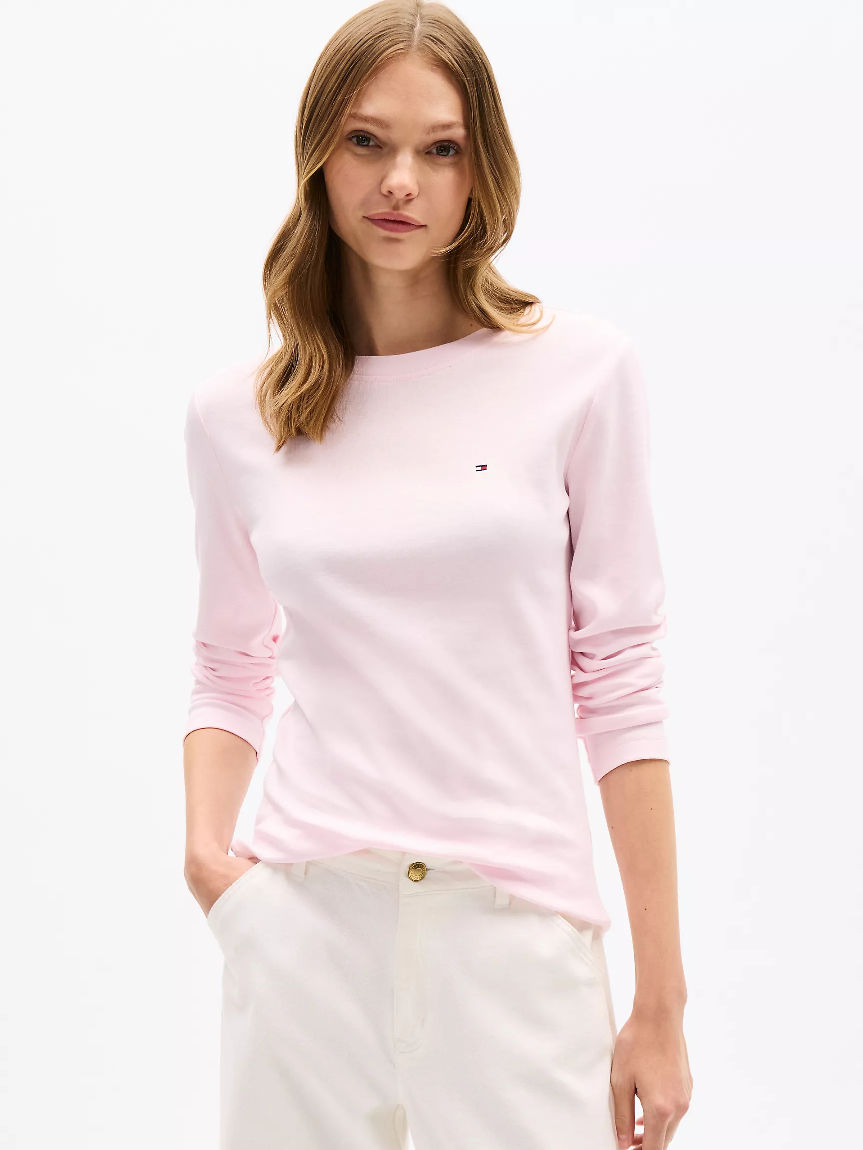 Женская футболка Tommy Hilfiger, Футболка с длинным рукавом и круглым вырезом "любимая модель"