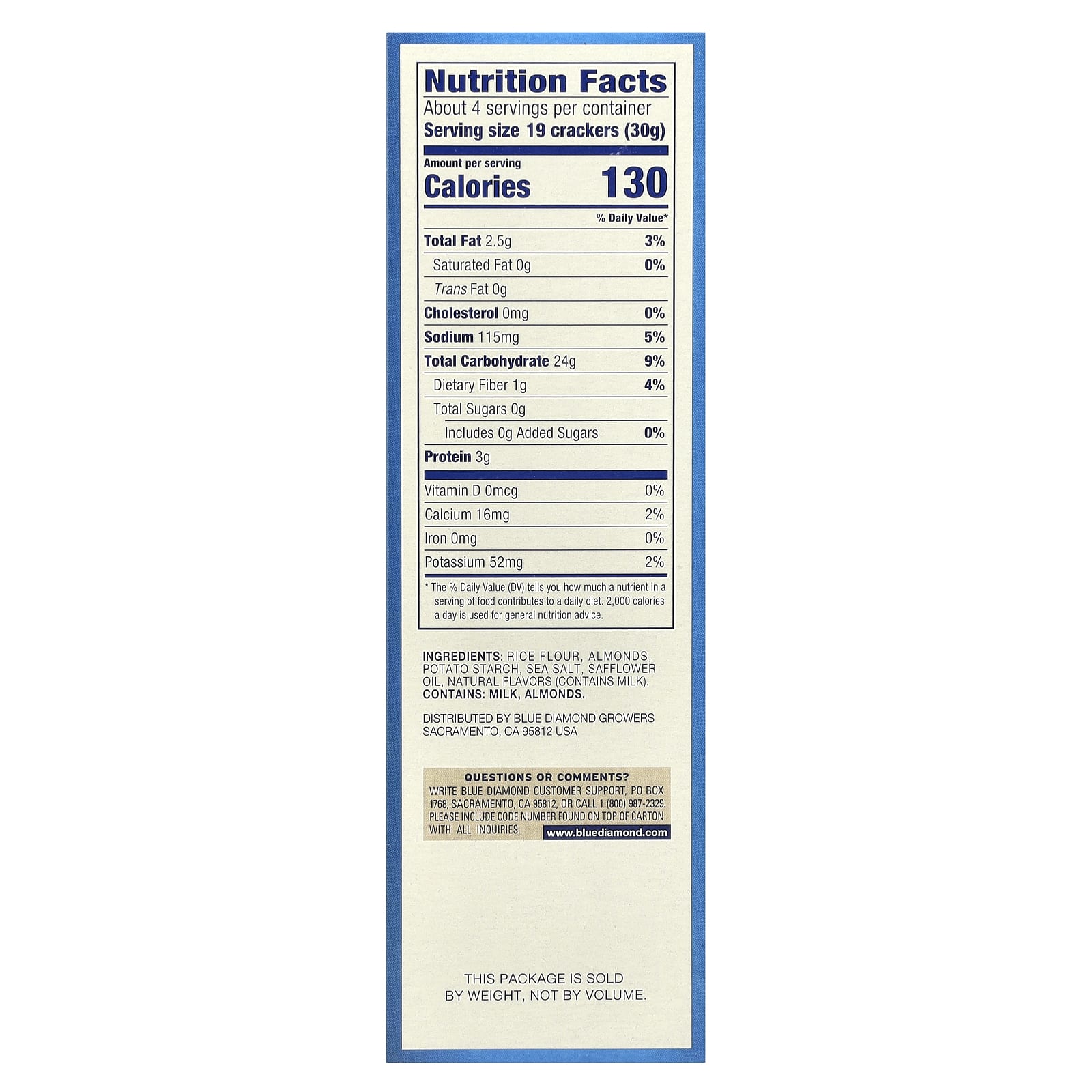 Blue Diamond, Almond Nut-Thins, снэки из рисовых крекеров с миндалем, оригинальные, 120,5 г (4,25 унции)